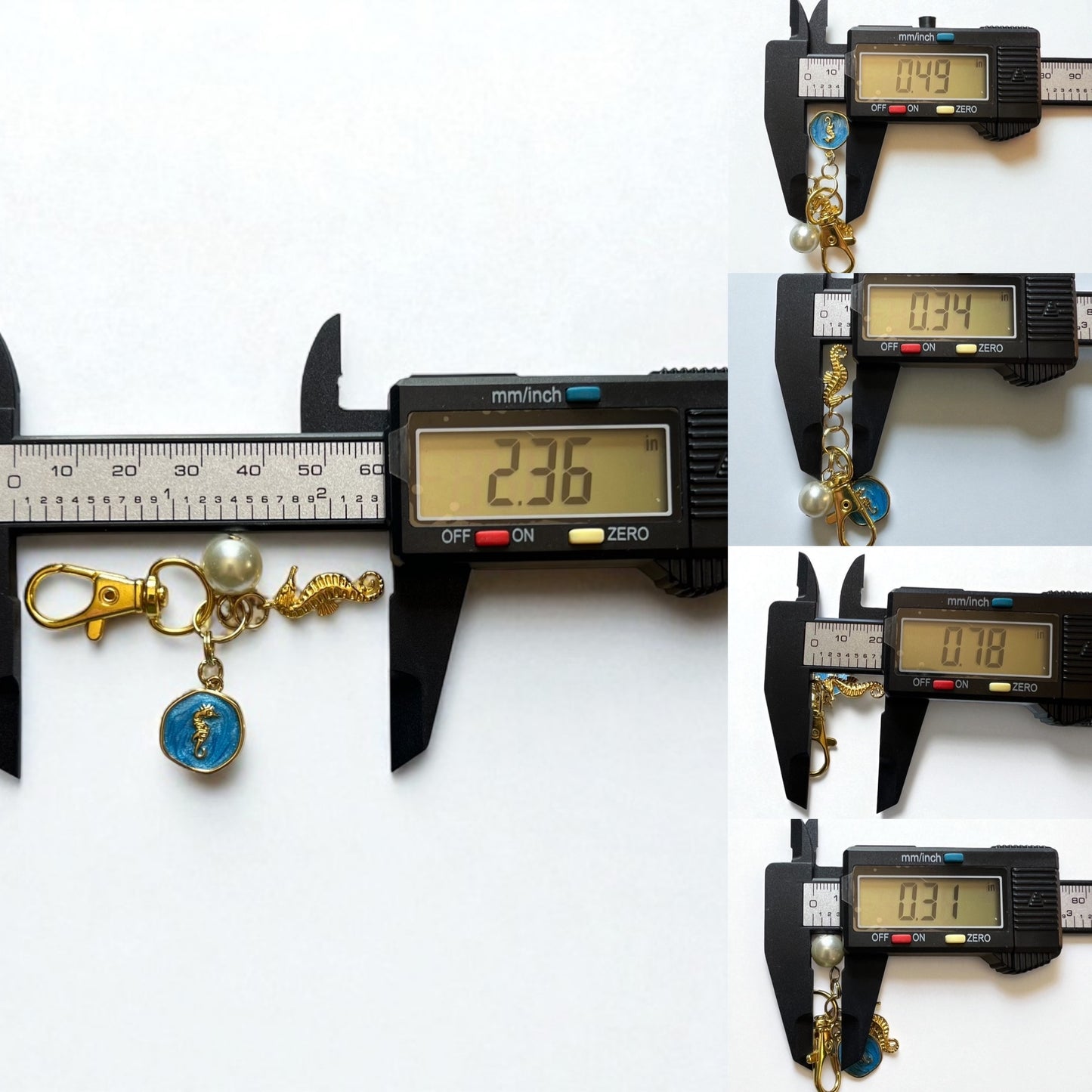 Seahorse Purse Charm – Ocean-Inspired Bag Accessory in Gold Tones