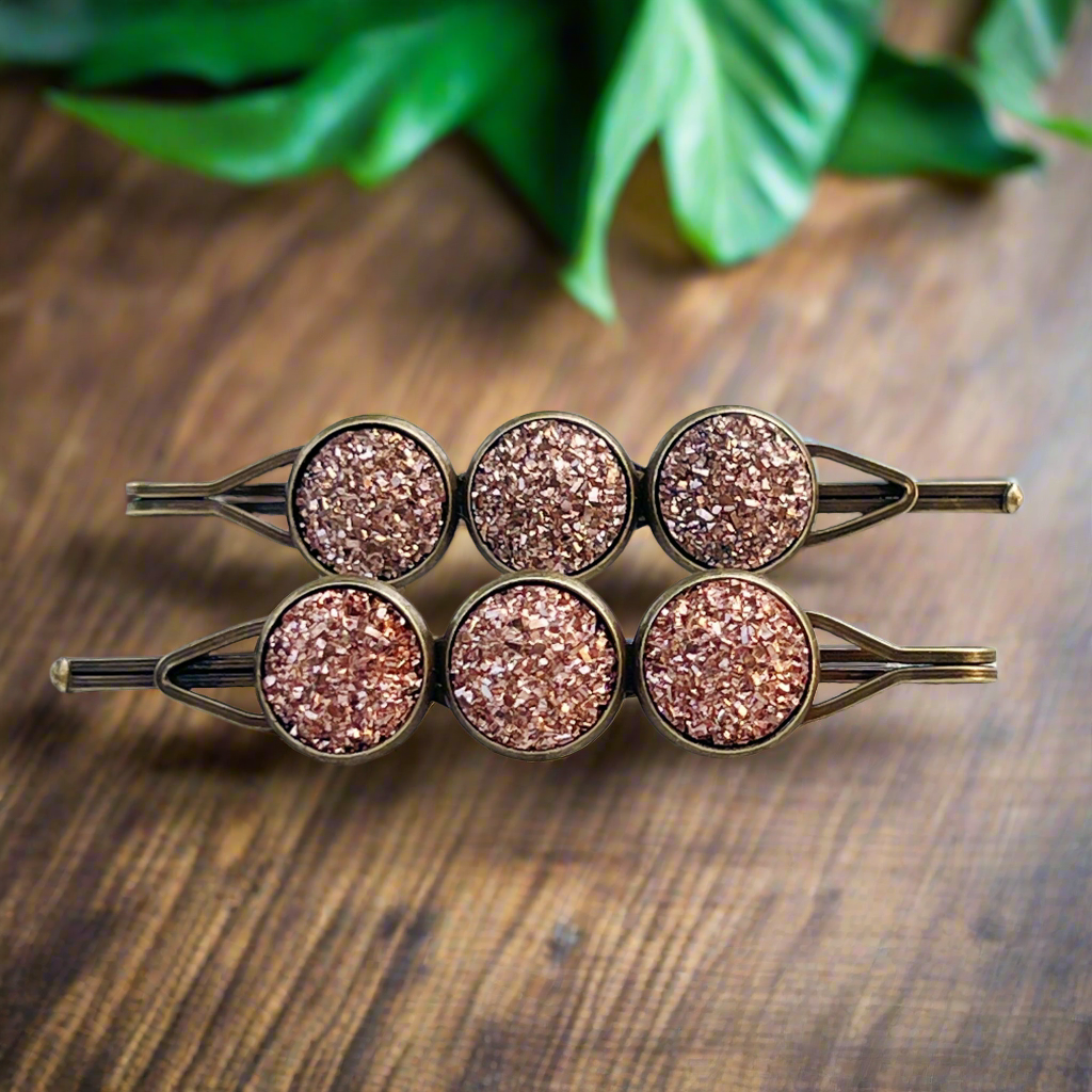Rose Gold Druzy Hair Pins: Elegant Accessories for Glamorous Hairstyles
