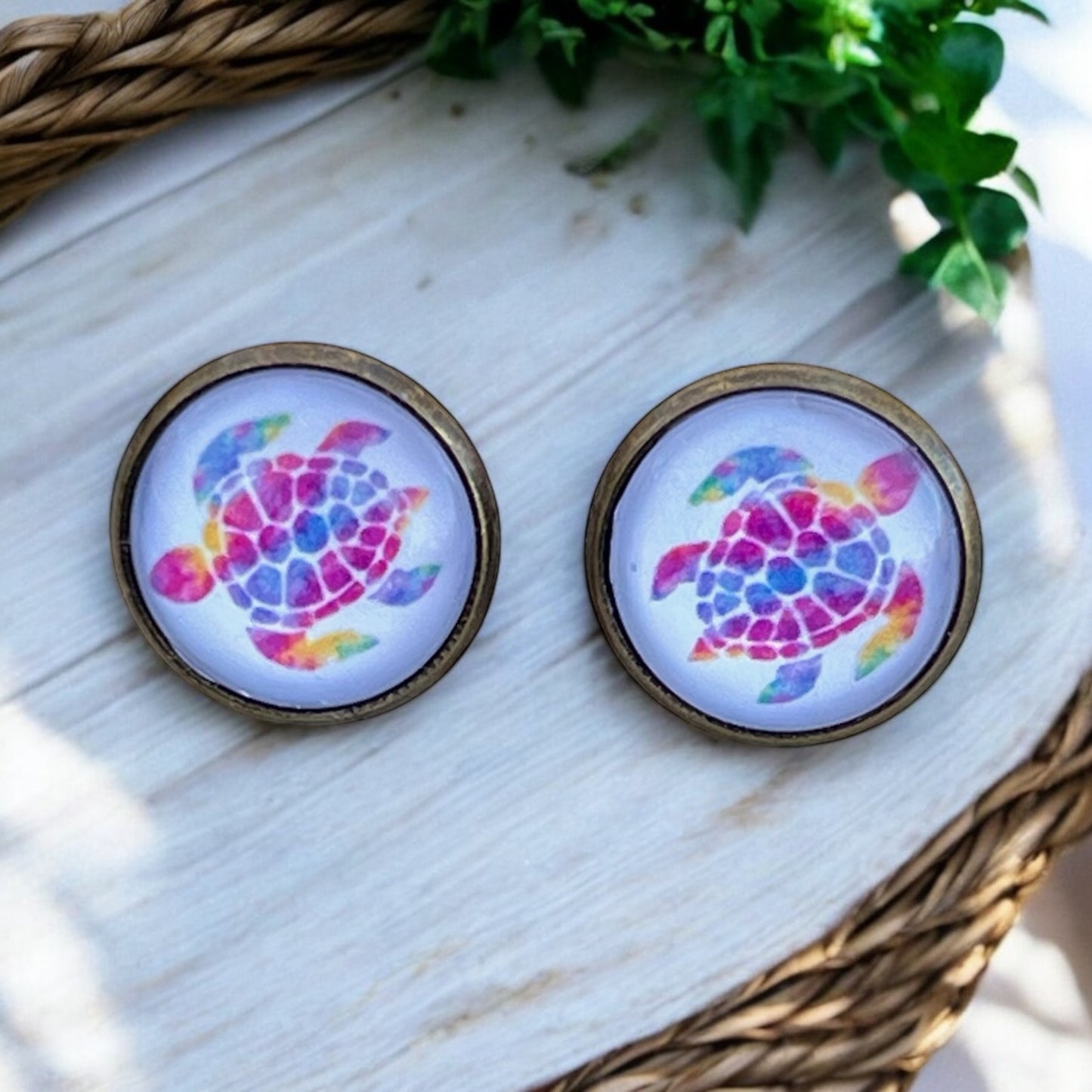 Sea Turtle Stud Earrings – Handmade Ocean-Inspired Jewelry
