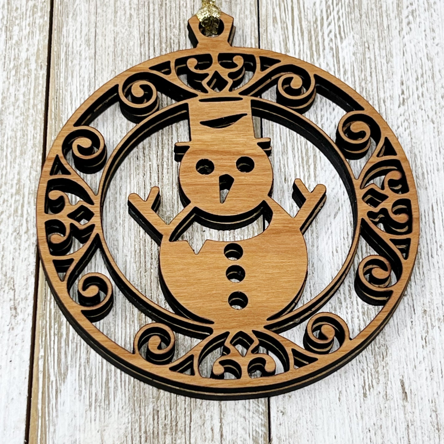 Handcrafted Wooden Snowman Ornaments - Rustic Whimsical Holiday Decor | Charming Festive Seasonal Decorations