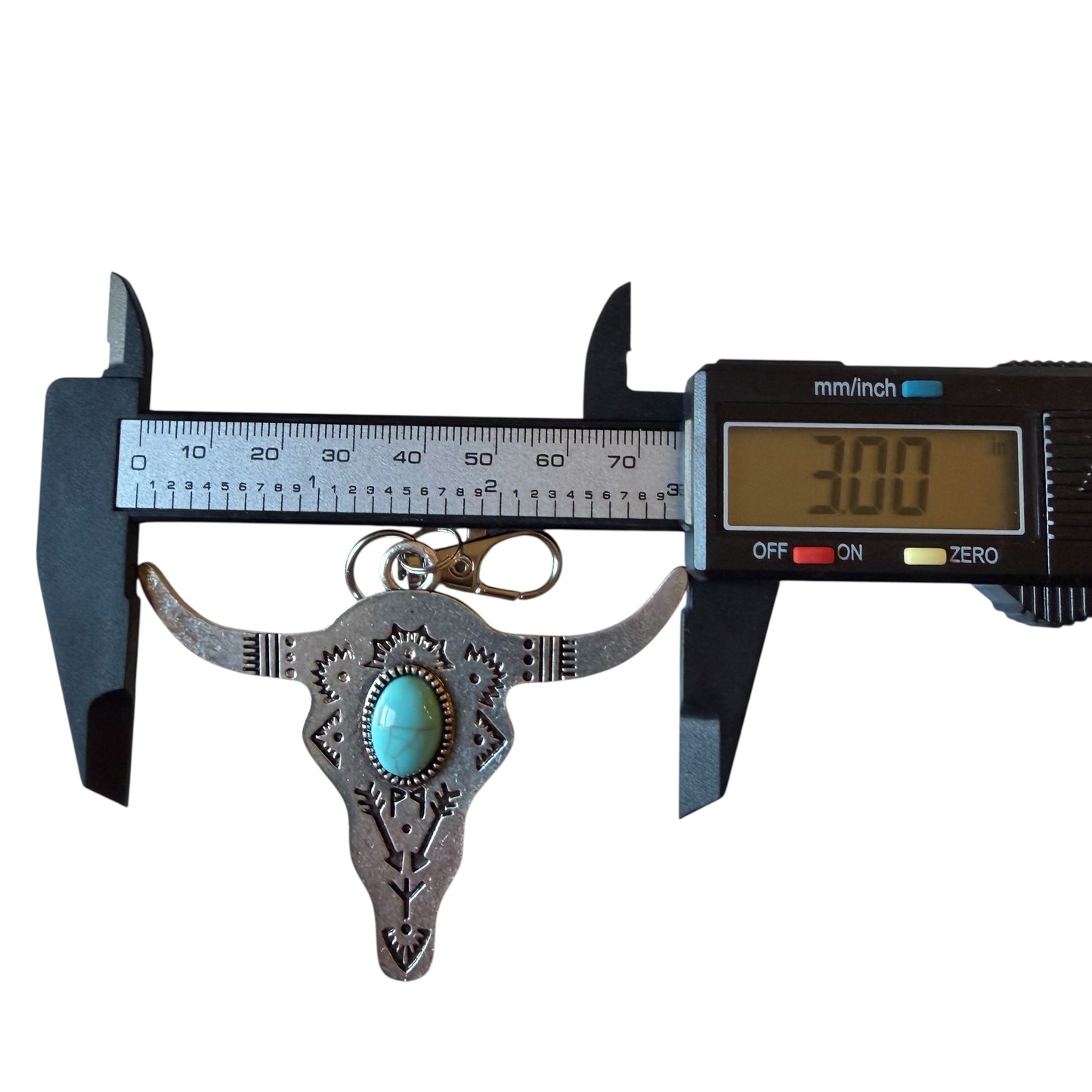 Turquoise Longhorn Purse Charm – Western Boho Bag Accessory