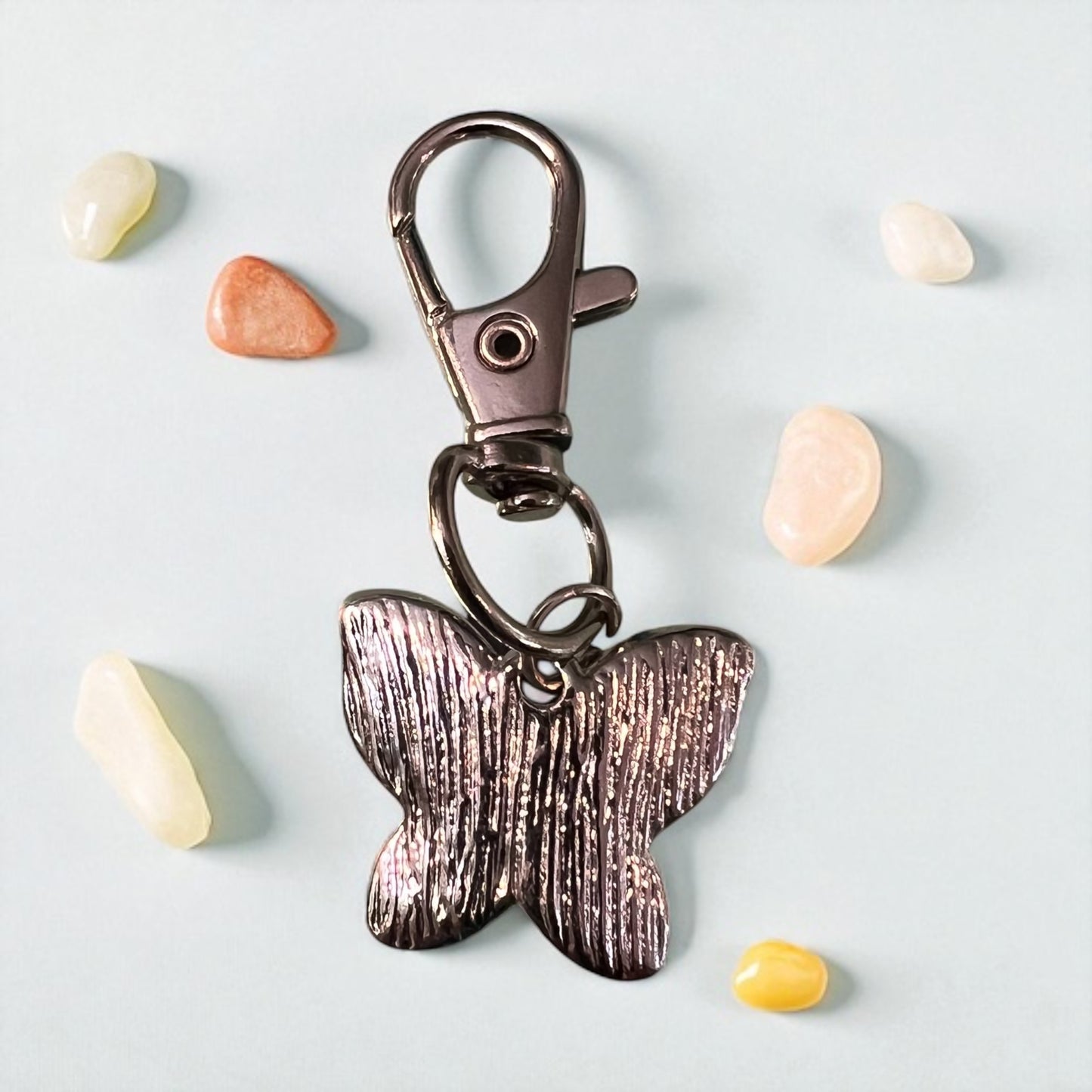 Purple & Pink Butterfly Purse Charm: Elegant & Whimsical Accessory