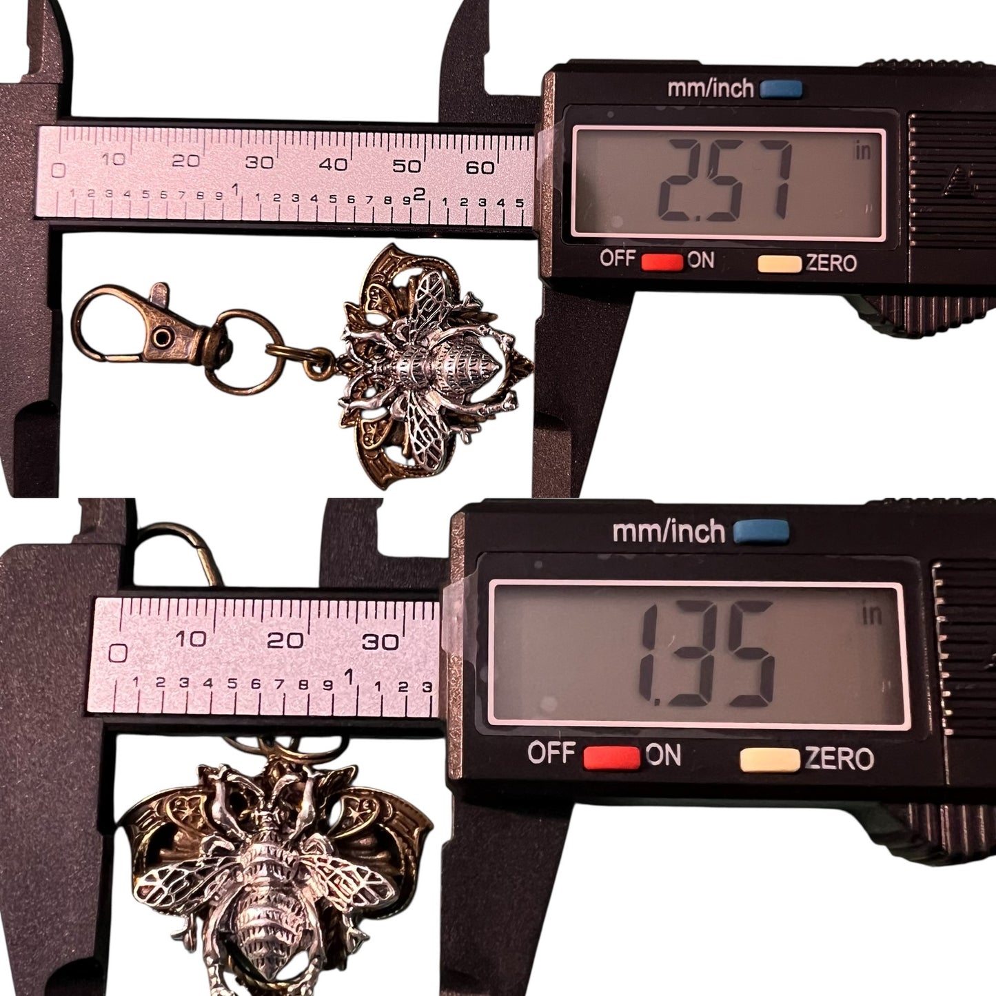 Gothic Bee Purse Keychain Charm - Steampunk Accessory