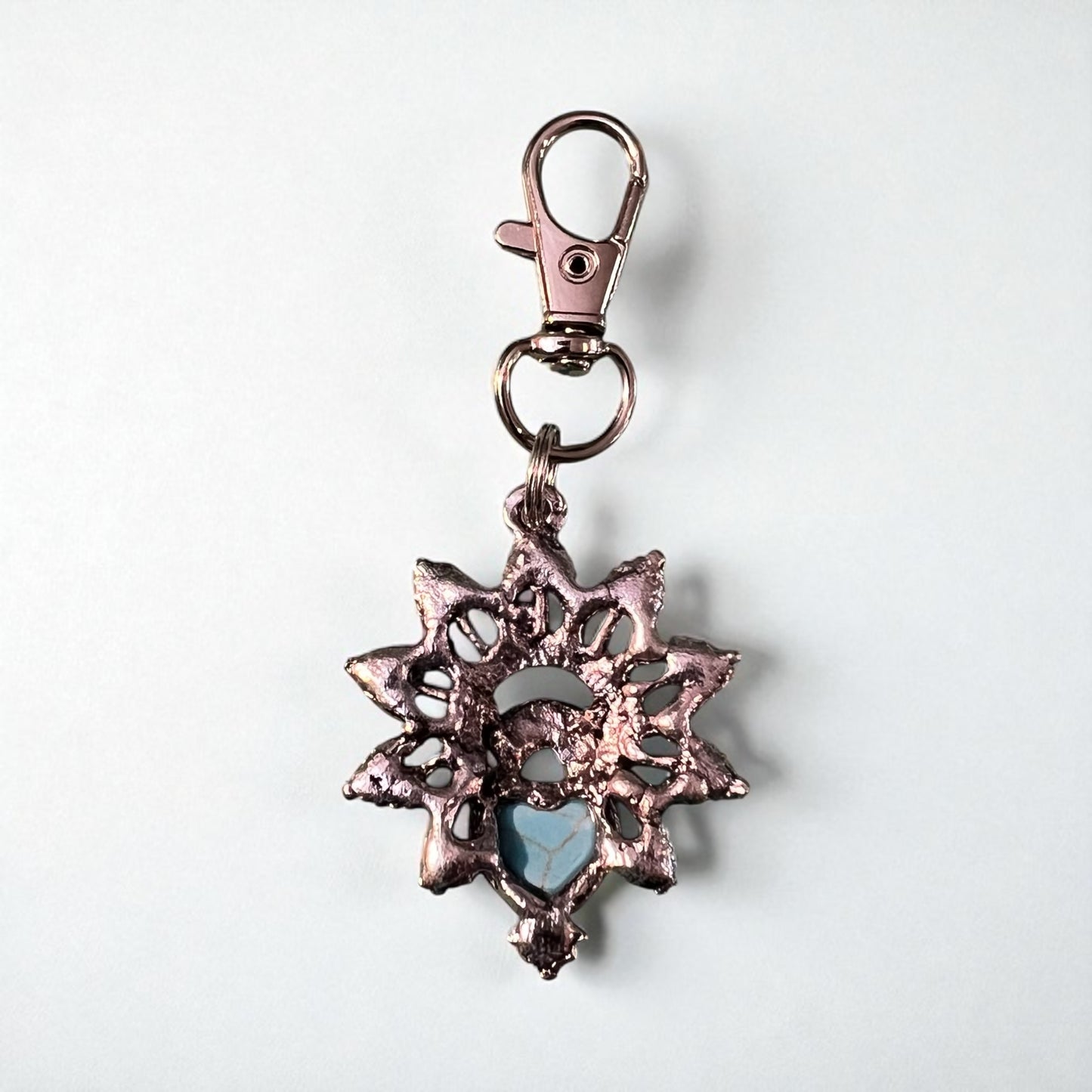 Turquoise Owl Keychain – Handmade Boho Bag Charm