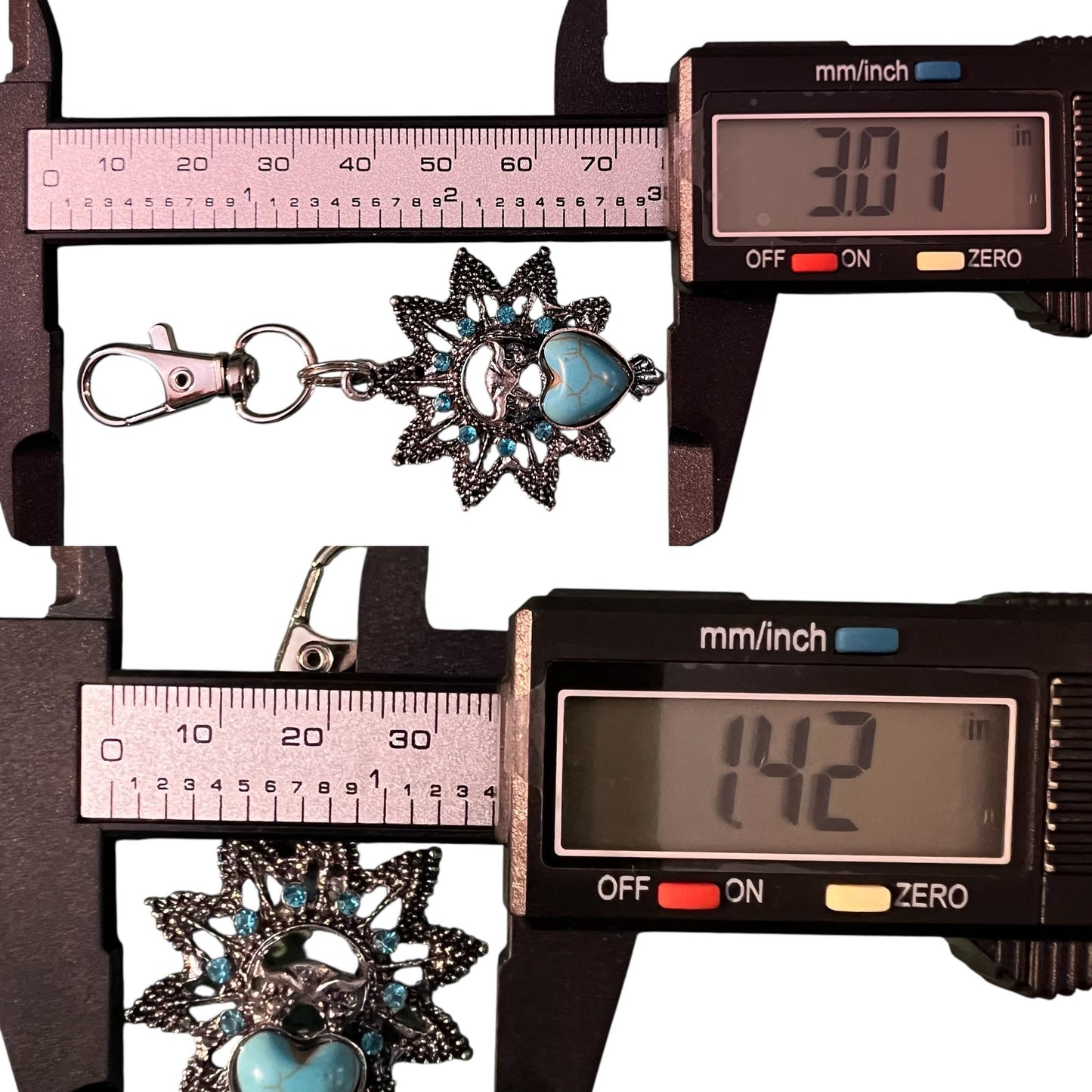 Turquoise Owl Keychain – Handmade Boho Bag Charm