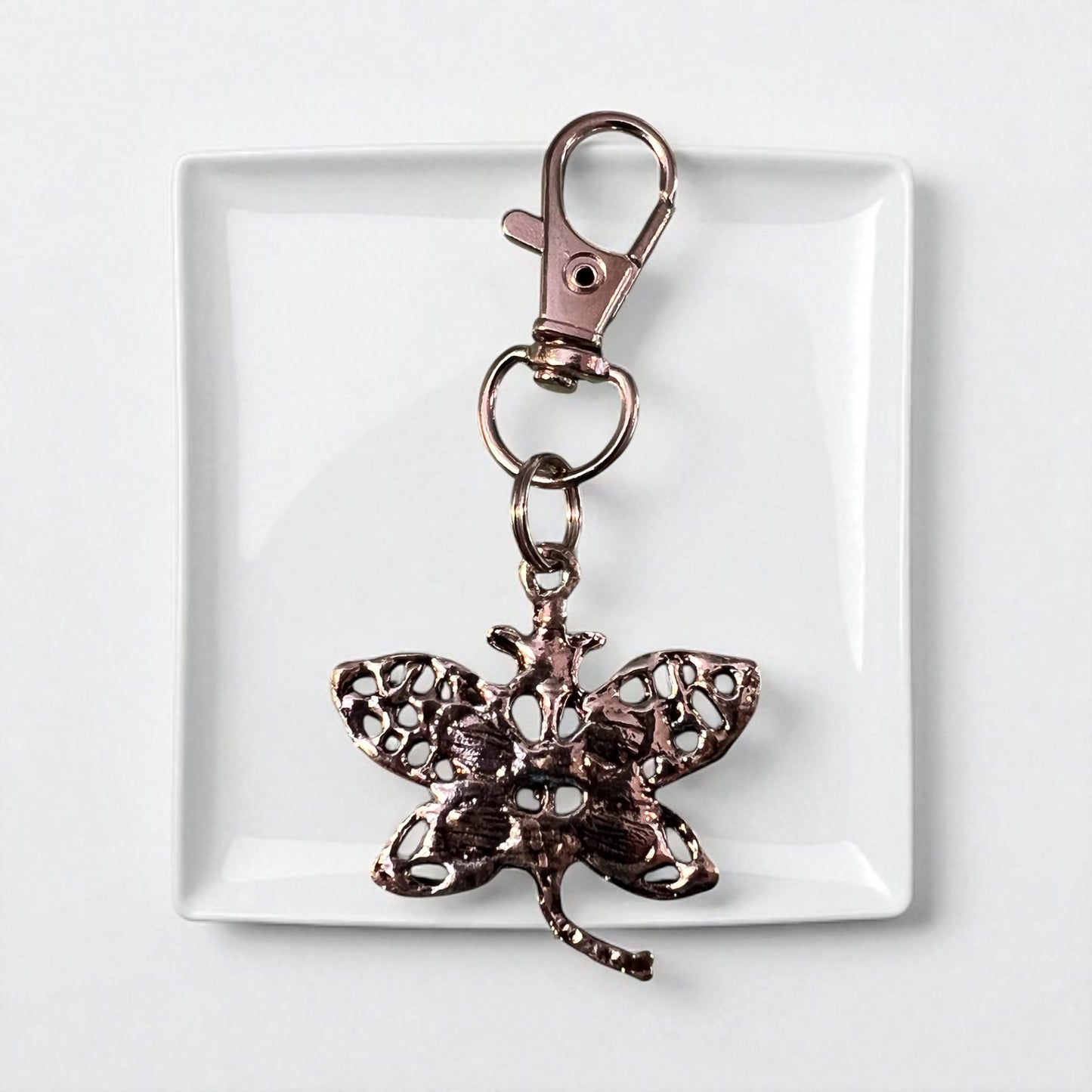 Turquoise Butterfly Keychain – Handmade Boho Bag Charm