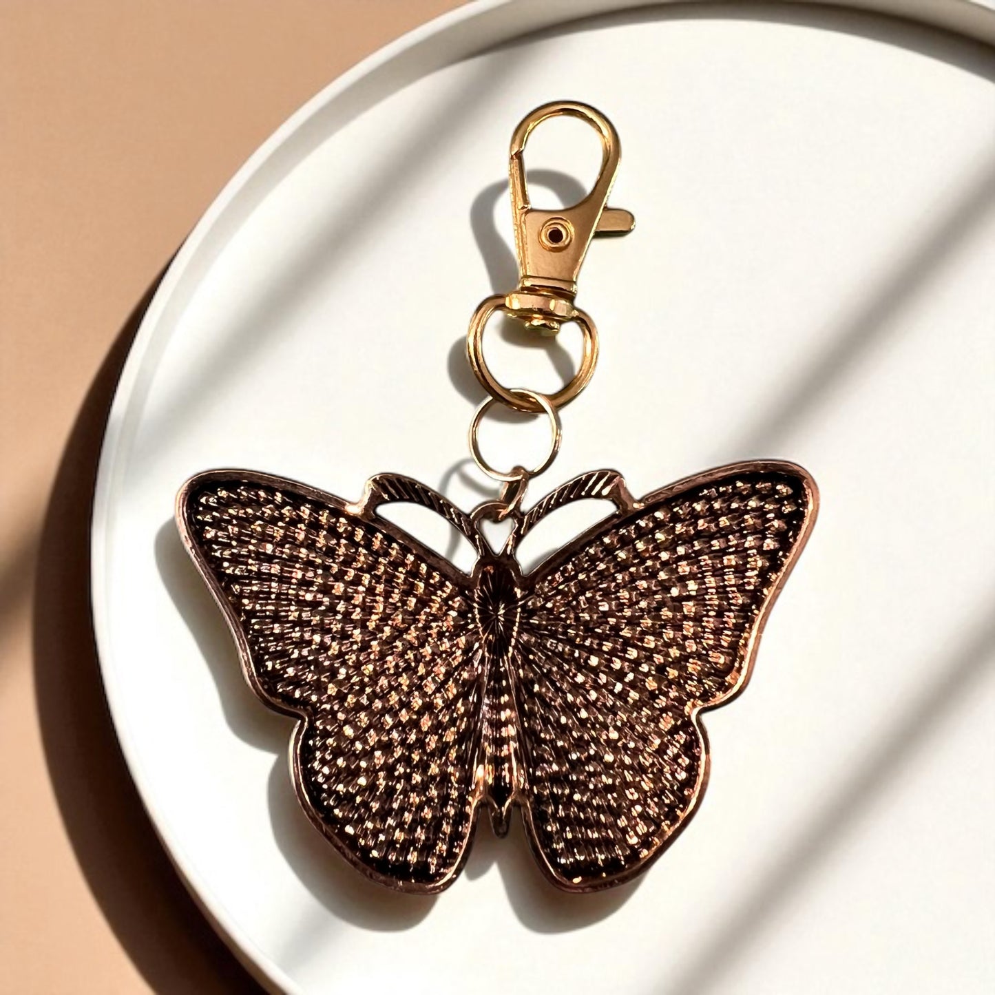 Rhinestone Butterfly Purse Charm – Colorful Gold Bag Accessory