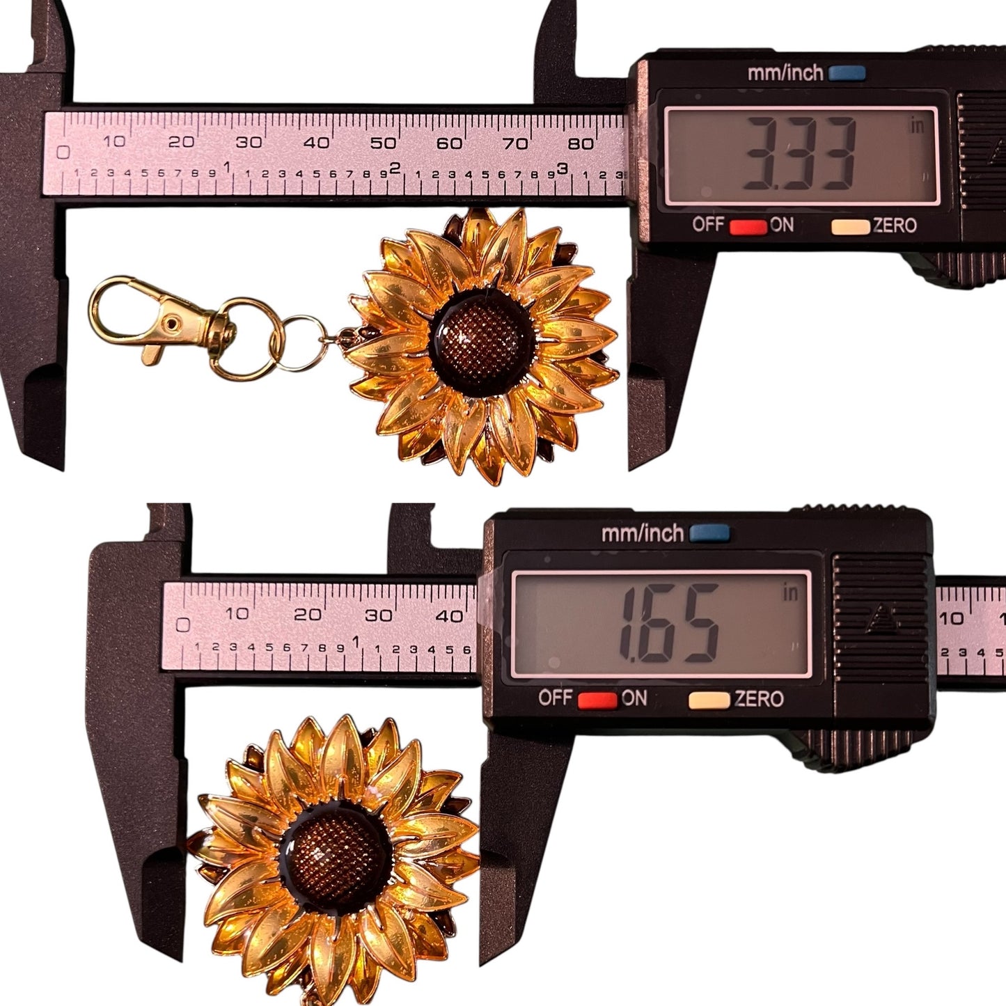 Sunflower Purse Charm – Vibrant Gold Boho Keychain for Her