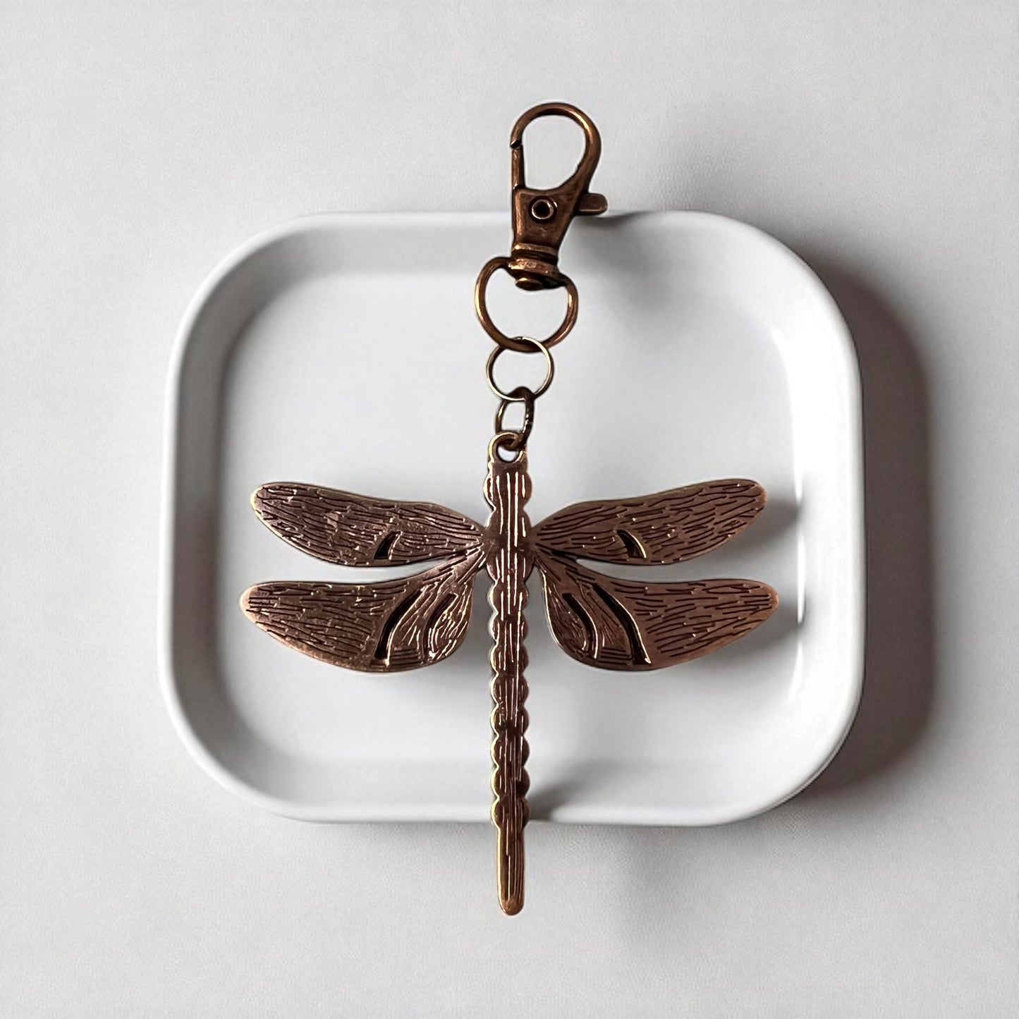 Dragonfly Purse Charm – Mint & Rhinestone Boho Bag Accessory