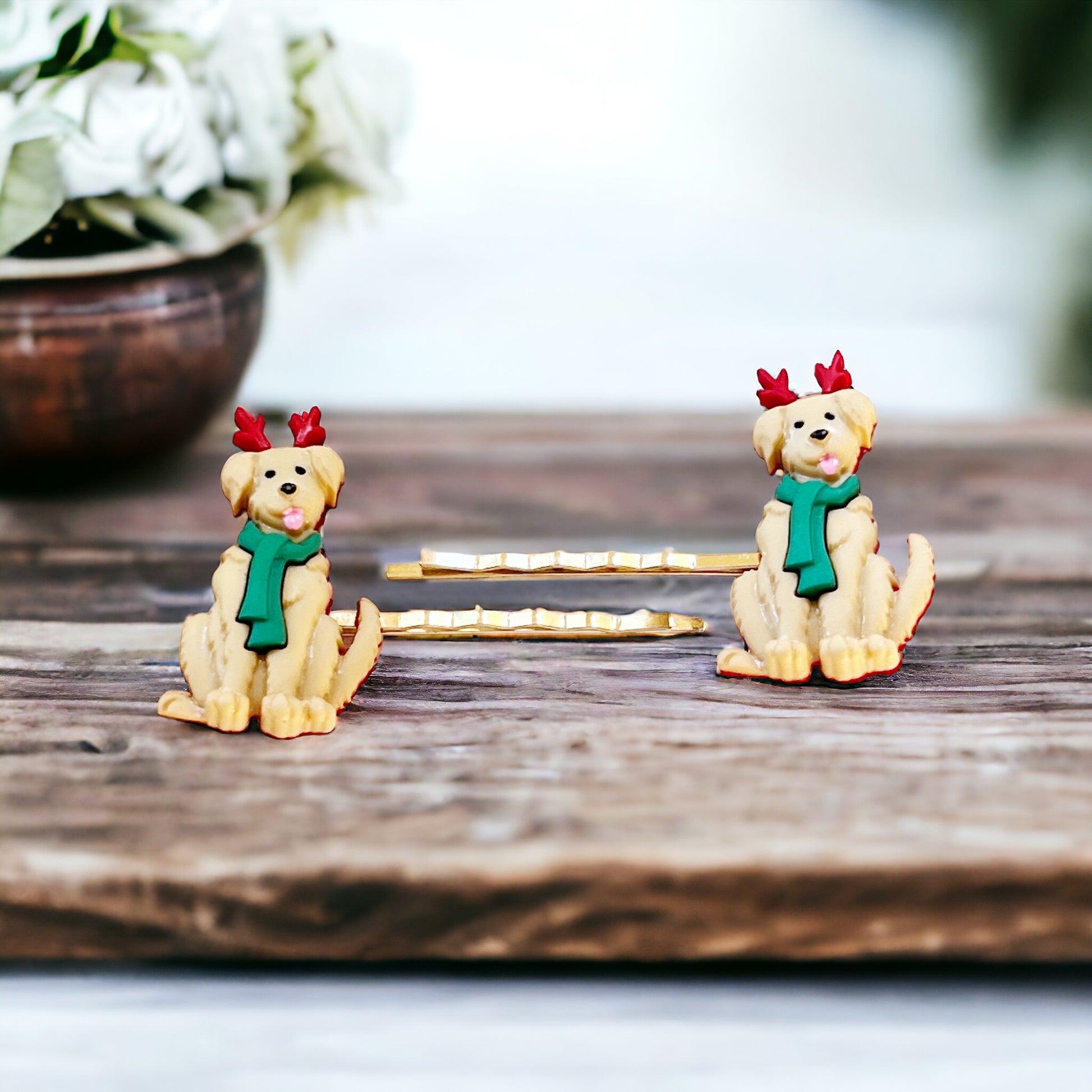 Winter Dog Christmas Hair Pins: Festive Accessories for Pet Lovers