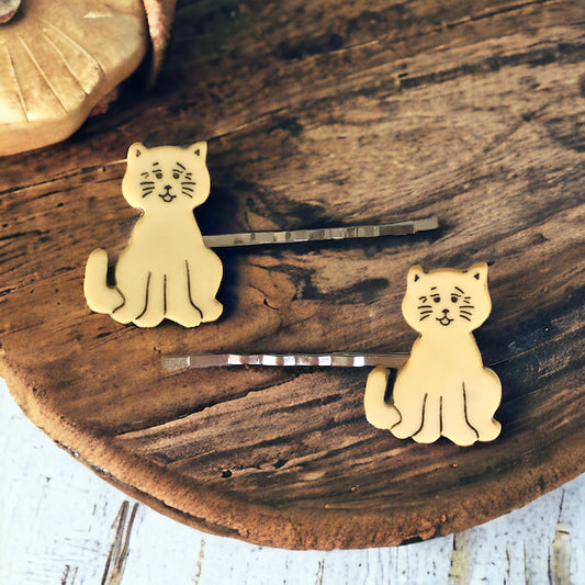 Yellow Cat Hair Pins: Adorable Feline Accents for Your Hairstyle