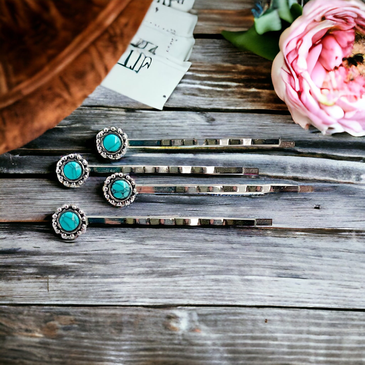 Women's Western Turquoise Hair Pins - Stylish Accessories for Western-inspired Looks