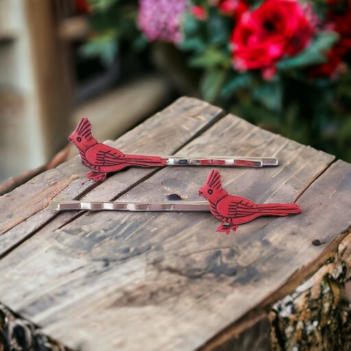 Red Cardinal Bird Hair Pins: Charming Boho Accents for Your Hairstyle