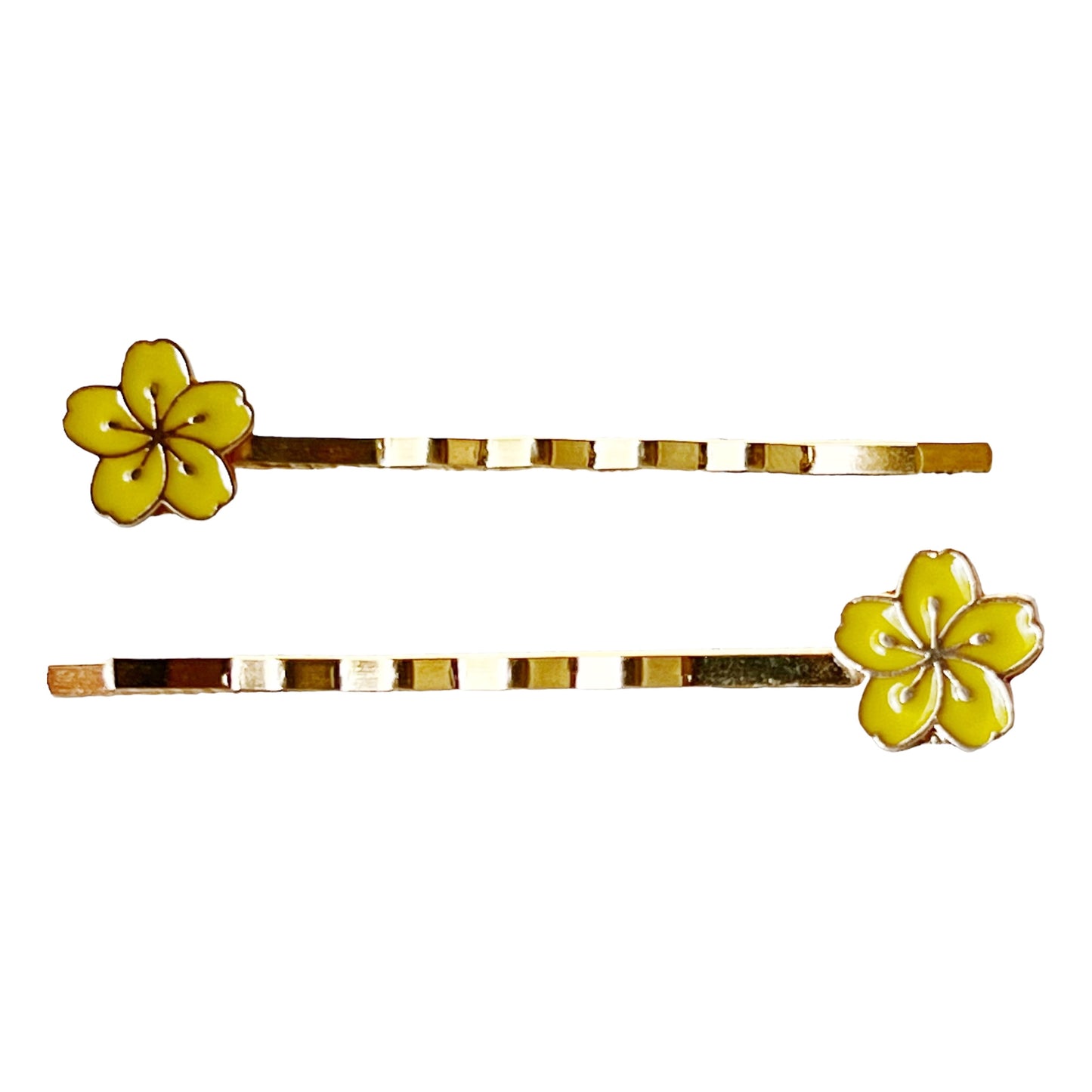 Yellow Tropical Flower Hair Pins: Vibrant Floral Accents for Your Hair