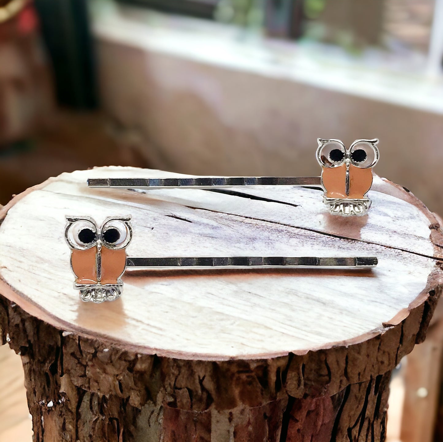 Boho Tan Owl Hair Pins: Stylish Accessories for Bohemian Chic Hairstyles