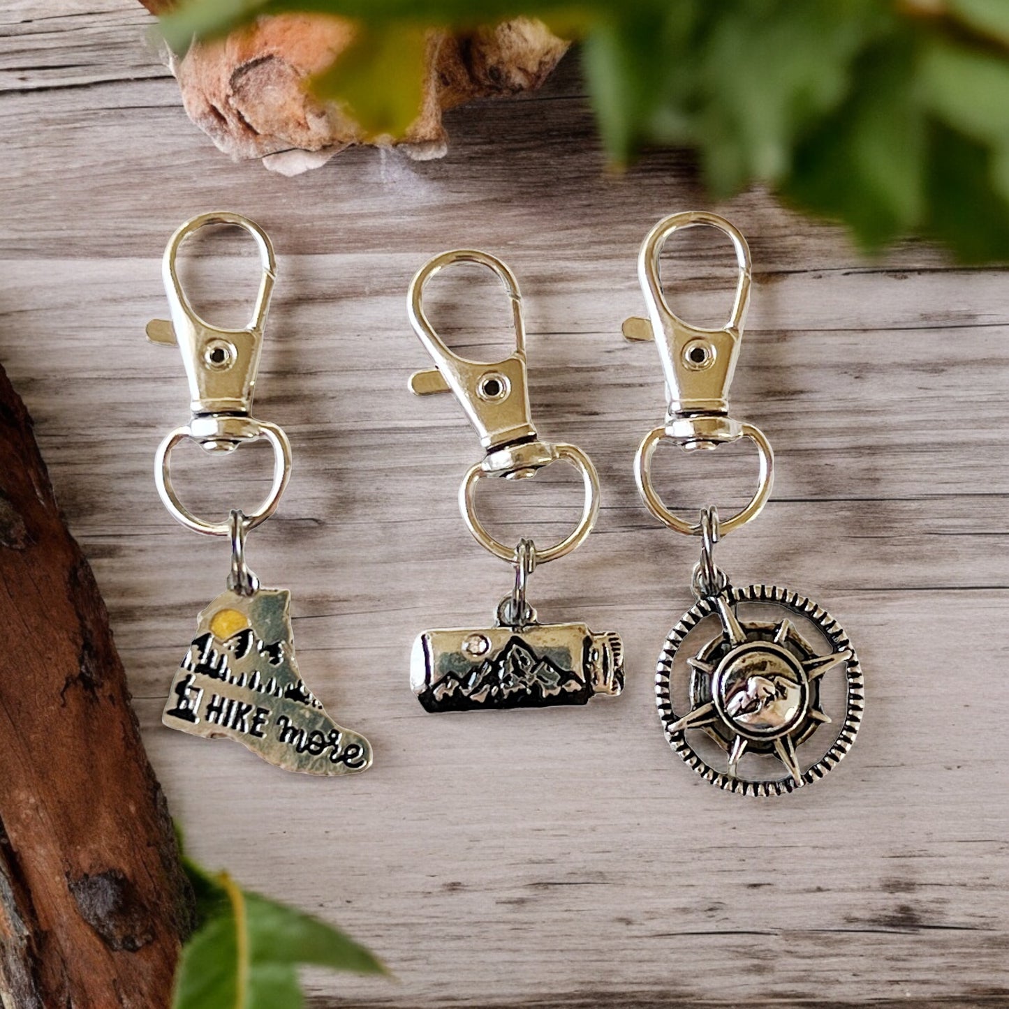 Hike More Mountains Zipper Pull Keychain Charm: Adventure-Inspired Purse Accessories