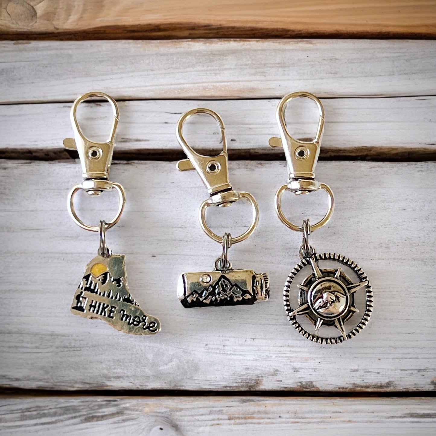 Hike More Mountains Zipper Pull Keychain Charm: Adventure-Inspired Purse Accessories