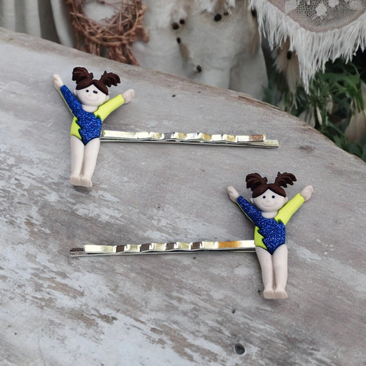 Set of 2 Gymnasts Hair Pins - Cheerful Accessories for Gymnastics Enthusiasts