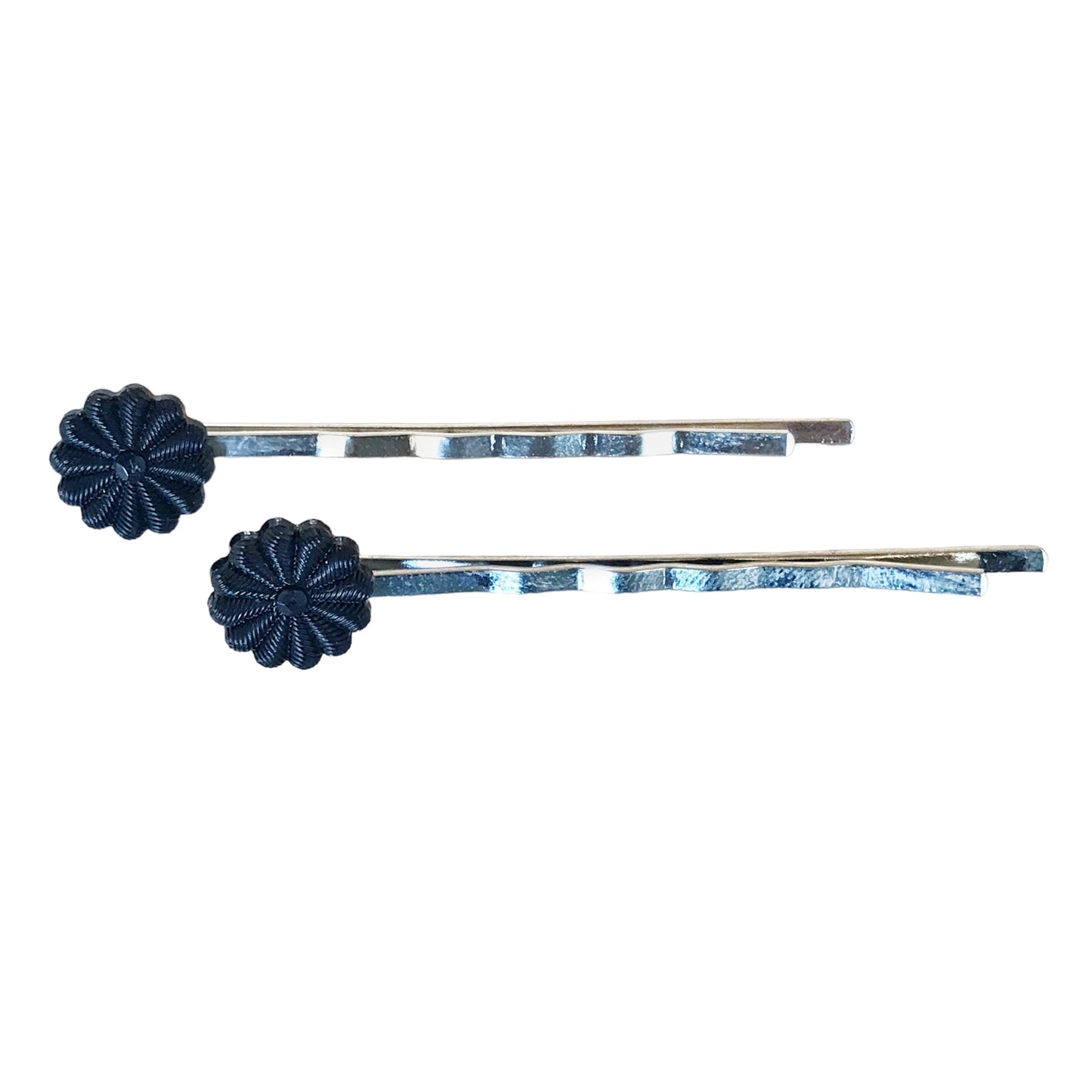 Small Black Flower Hair Pins