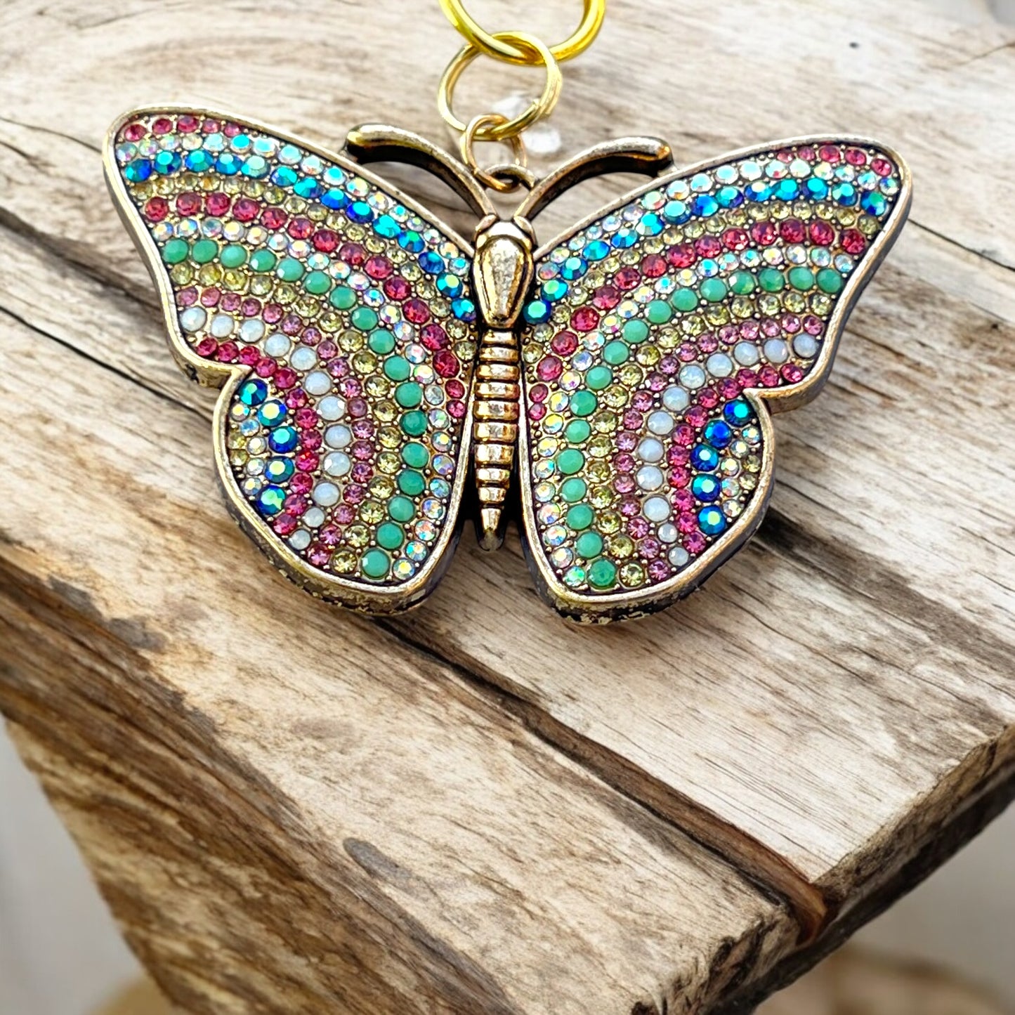 Bold and colorful handmade bag charm gift for women