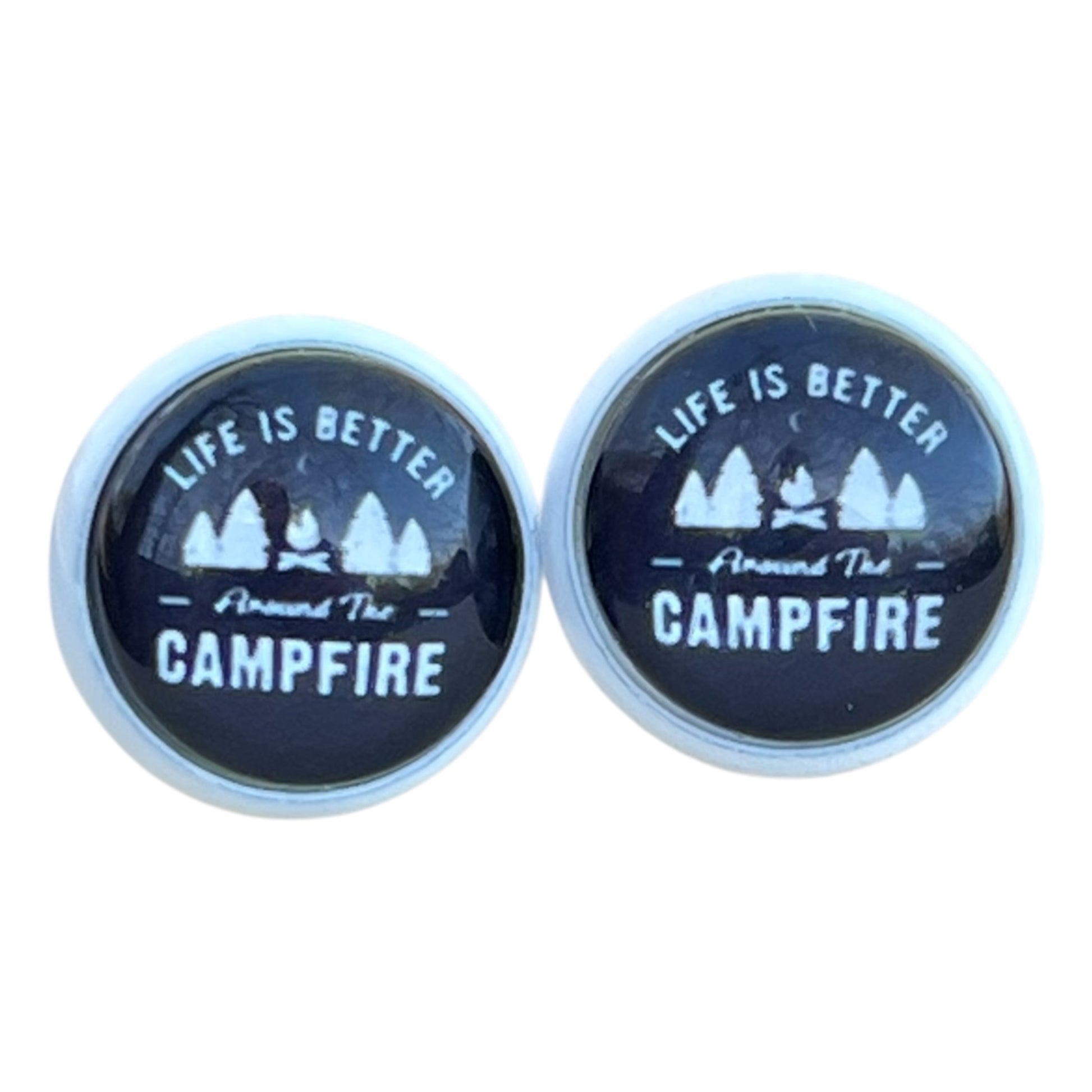 Gift-ready earrings with forest-themed card and natural props