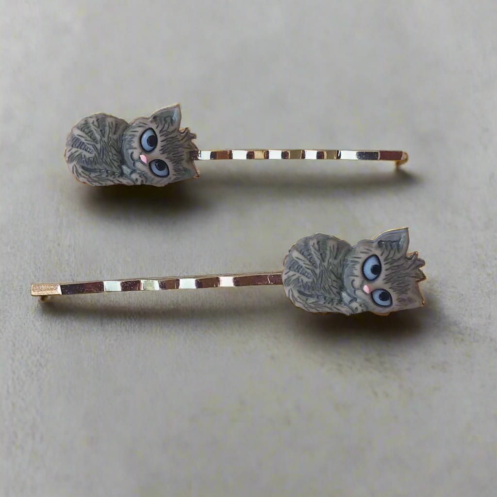 Cat Hair Pins for Women - Adorable Feline Bobby Pins