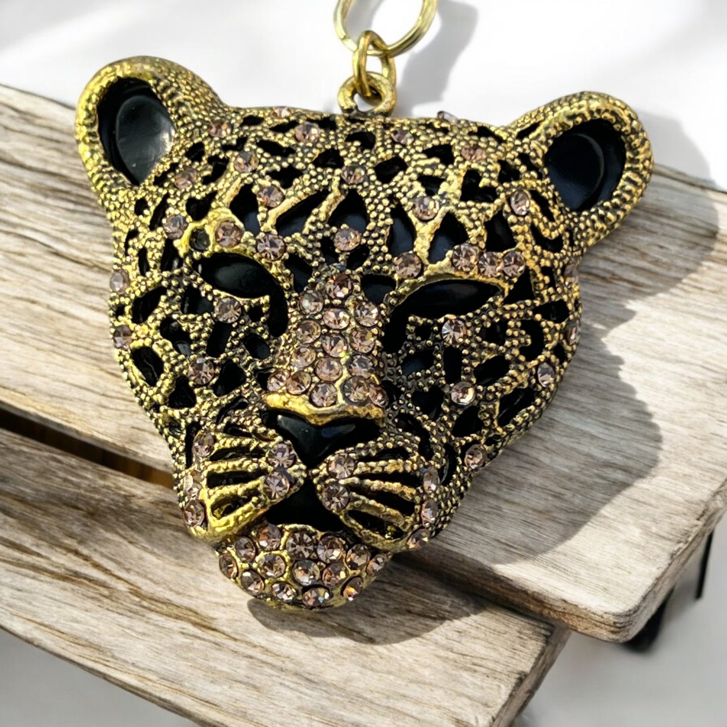 Cheetah charm gift for her on neutral display card