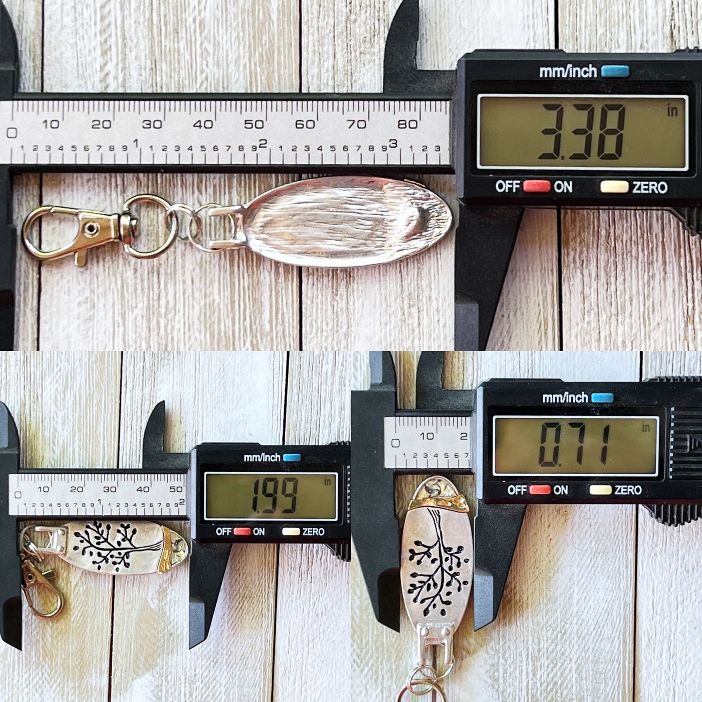 Tree of Life Purse Charm – Silver & Gold Keychain with Abalone