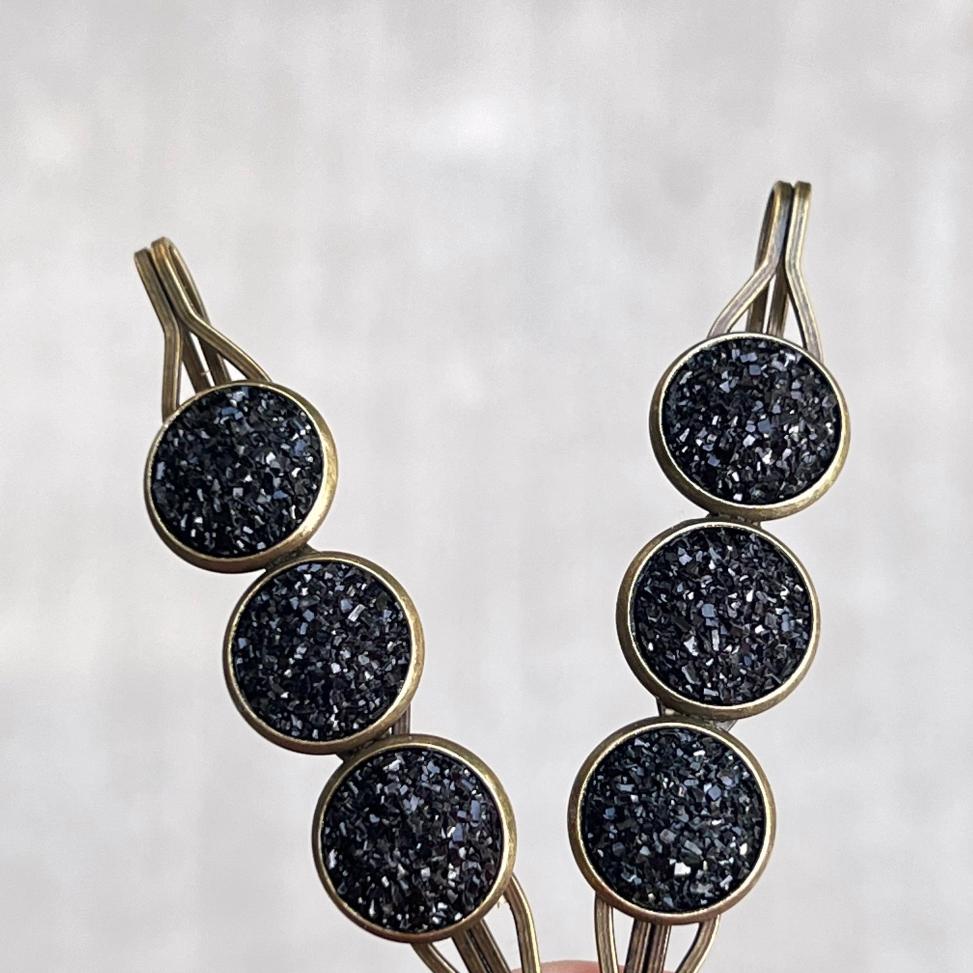 Black Druzy Hair Pins - Chic Women's Hair Accessories - Cute Bobby Pins for Stylish Looks