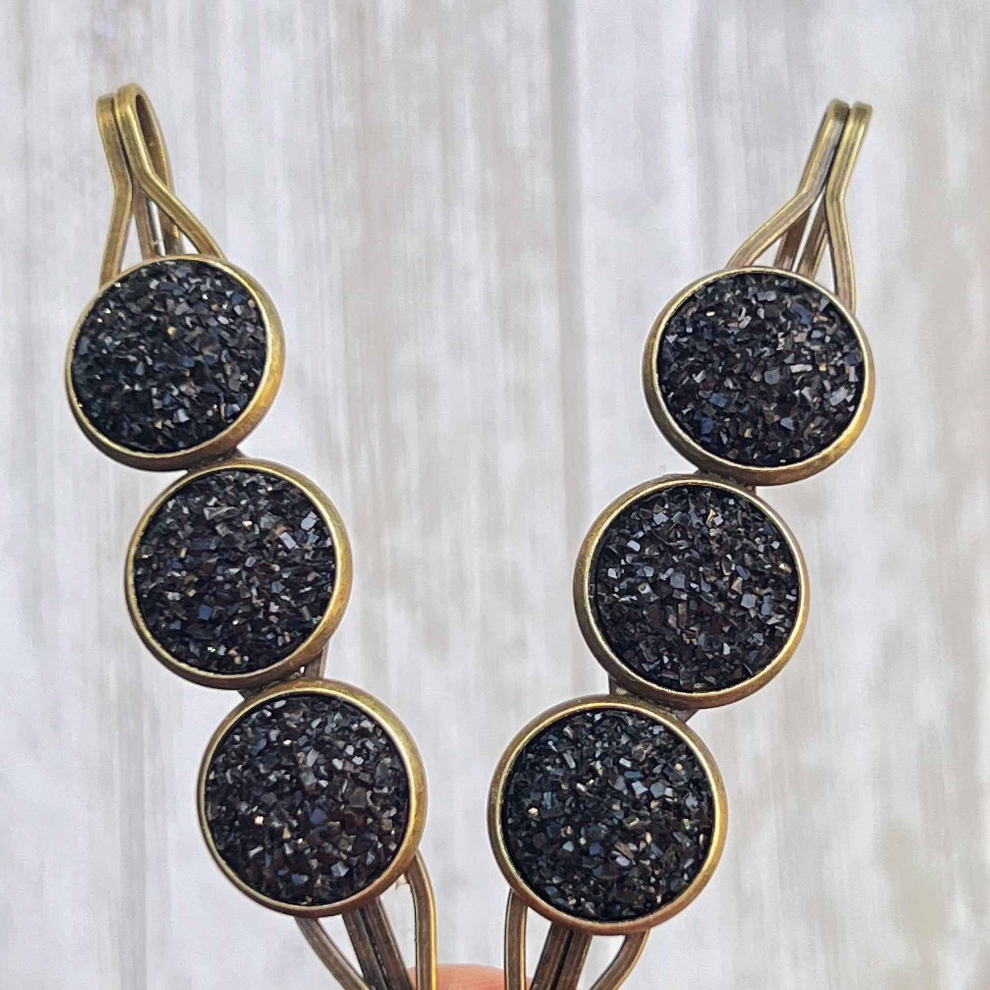 Black Druzy Hair Pins - Chic Women's Hair Accessories - Cute Bobby Pins for Stylish Looks