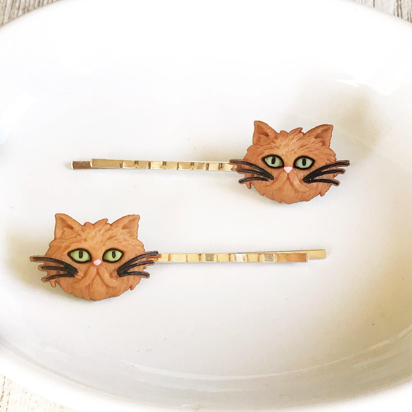 Cat Hair Pins, Cat Bobby Pins, Womens Hair Pins, Brown Cat Hair Pins, Decorative Hair Pins, Trendy Hair Pins, Kitty Hair Clips, Cat Barrette