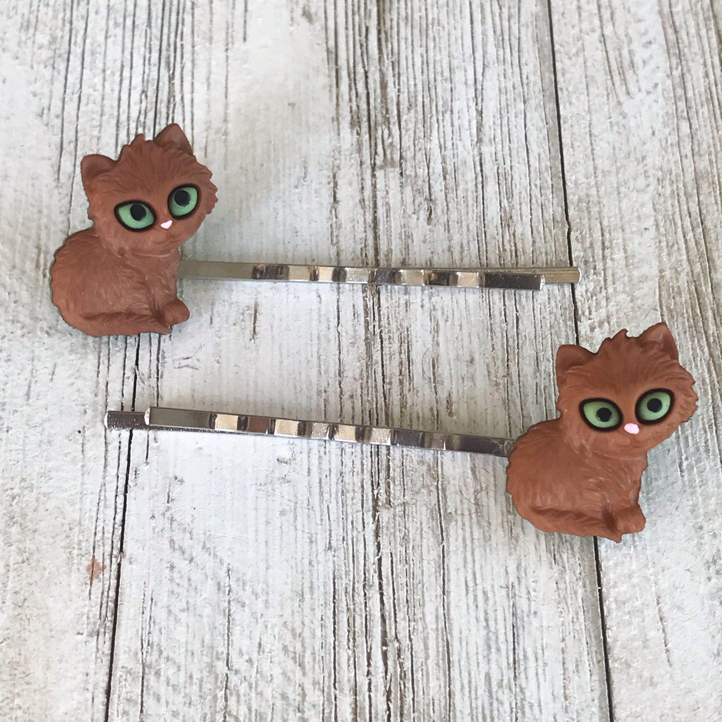 Cat Hair Pins, Cat Bobby Pins, Womens Hair Pins, Tan Cat Hair Pins, Decorative Hair Pins, Trendy Hair Pins, Kitty Hair Clips, Cat Barrettes