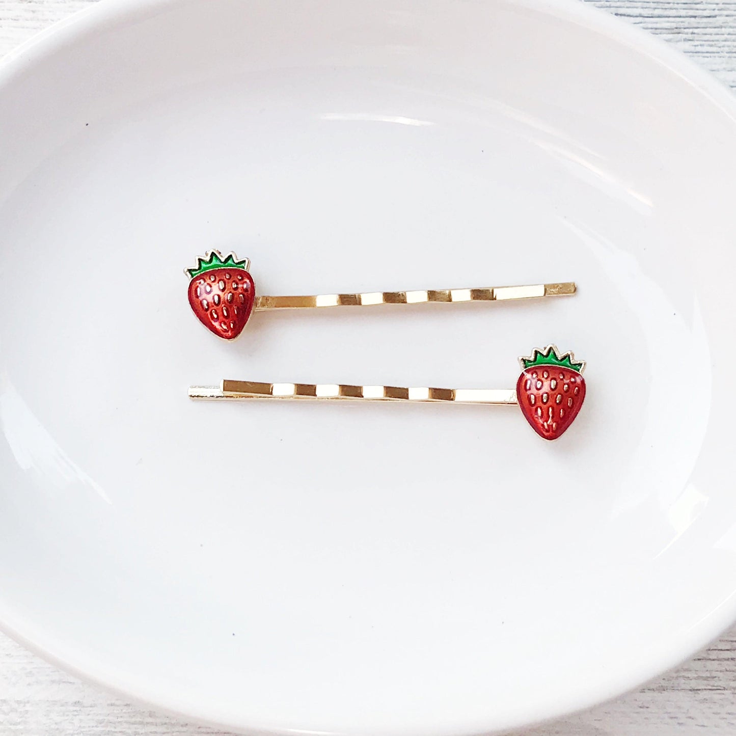 Enamel Strawberry Bobby Pins: Sweet Accessories for Fun & Flirty Hairstyles