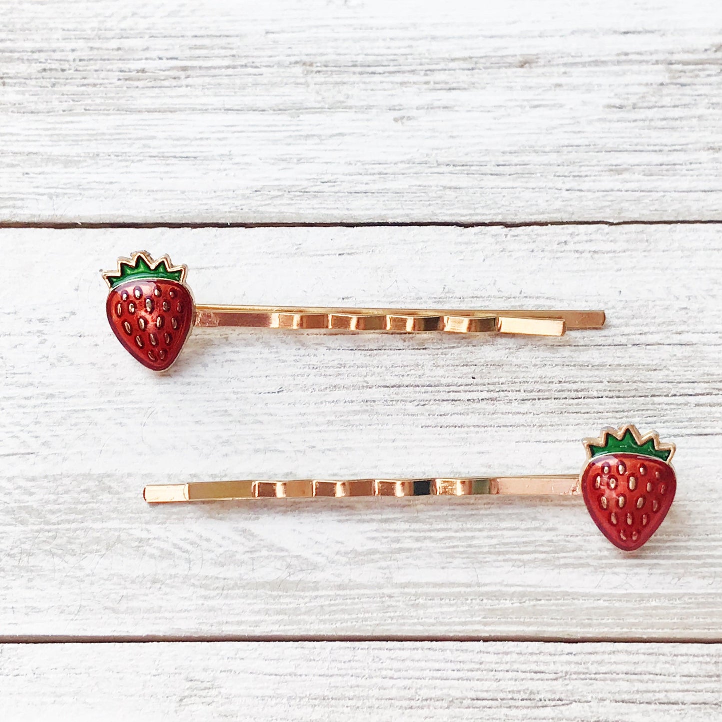 Enamel Strawberry Bobby Pins: Sweet Accessories for Fun & Flirty Hairstyles