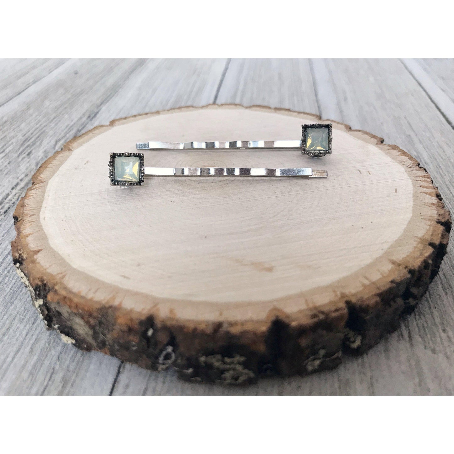 Milky Iridescent Acrylic Square Hair Pins: Boho Chic Accessories for Unique Hairstyles