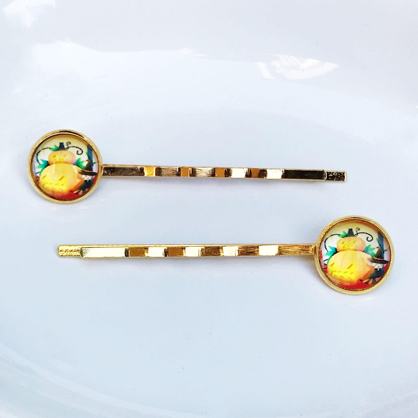 Halloween Pumpkin Hair Pins, Pumpkin Hair Clips, Halloween Barrettes, Scarecrow Hair Clips, Hair Clip for Women, Decorative Fall Bobby Pins