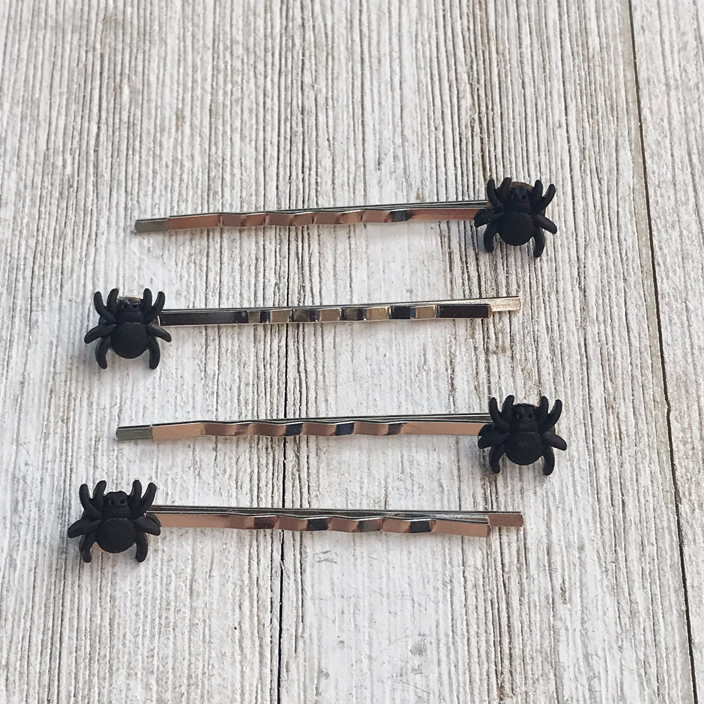 Halloween Tiny Black Spider Hair Pins