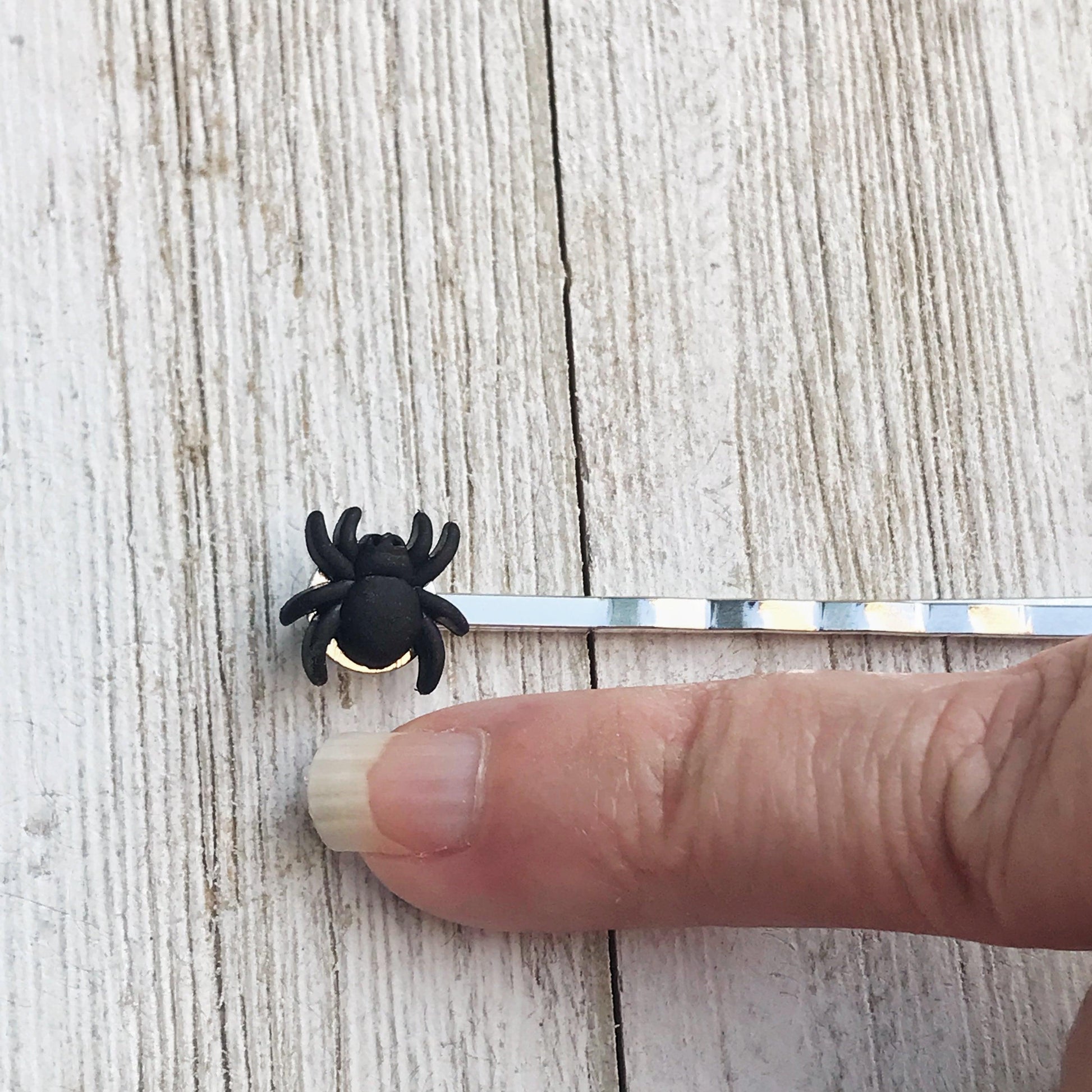 Halloween Tiny Black Spider Hair Pins