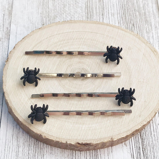 Halloween Tiny Black Spider Hair Pins
