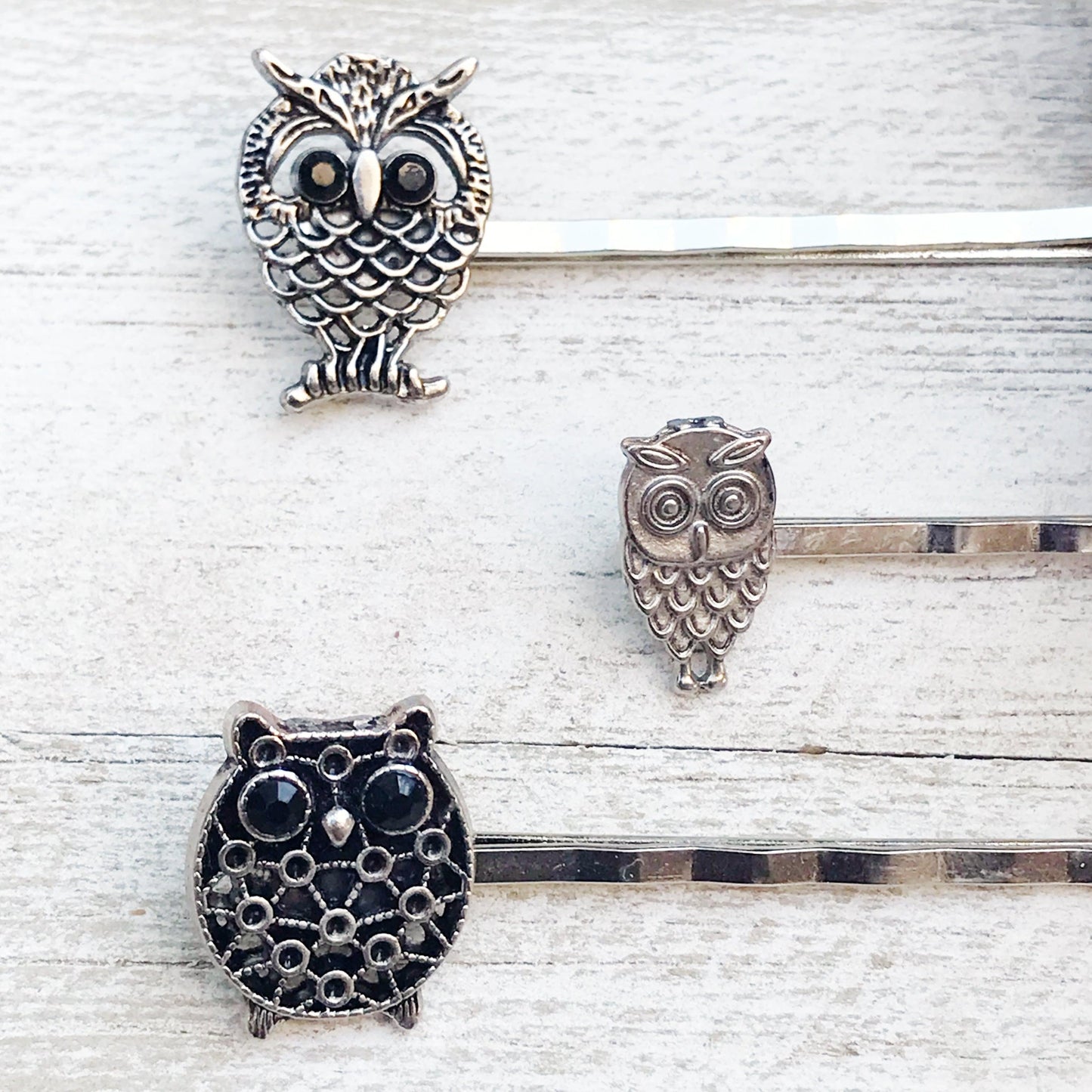 Set of 3 Decorative Owl Bobby Pins: Whimsical Accessories for Playful Hairstyles