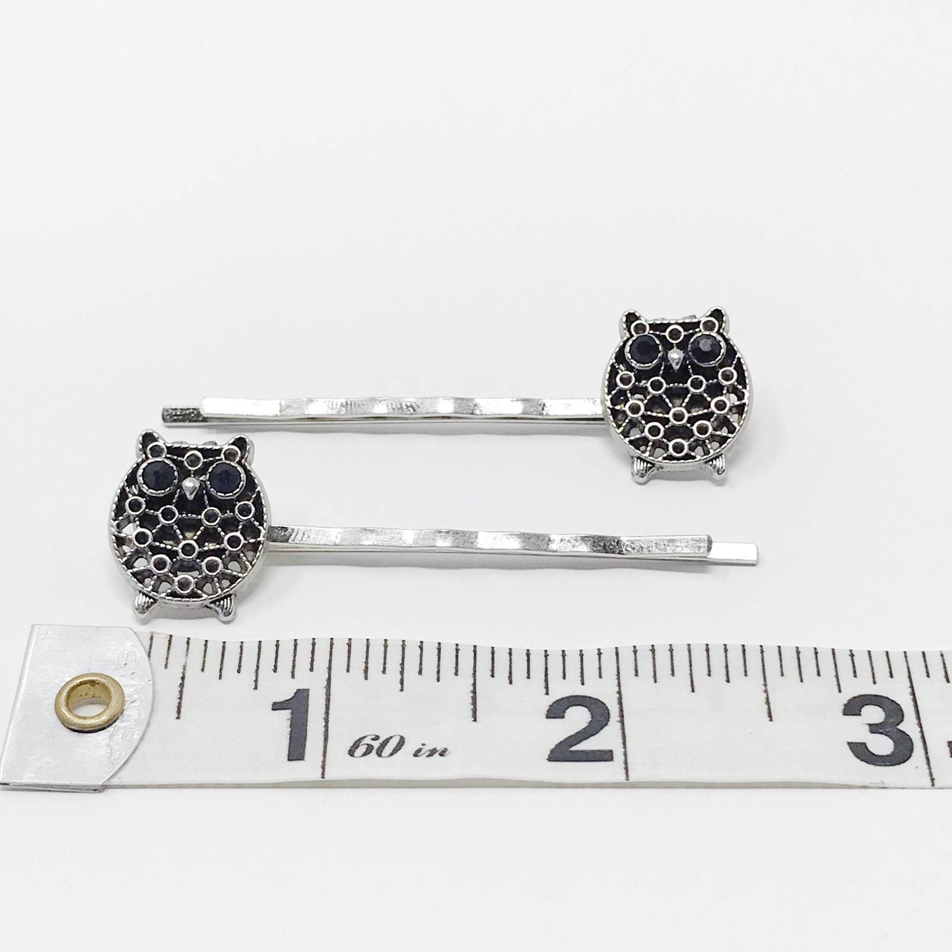 Silver & Black Owl Bobby Pins: Stylish & Whimsical Accessories for Your Hair