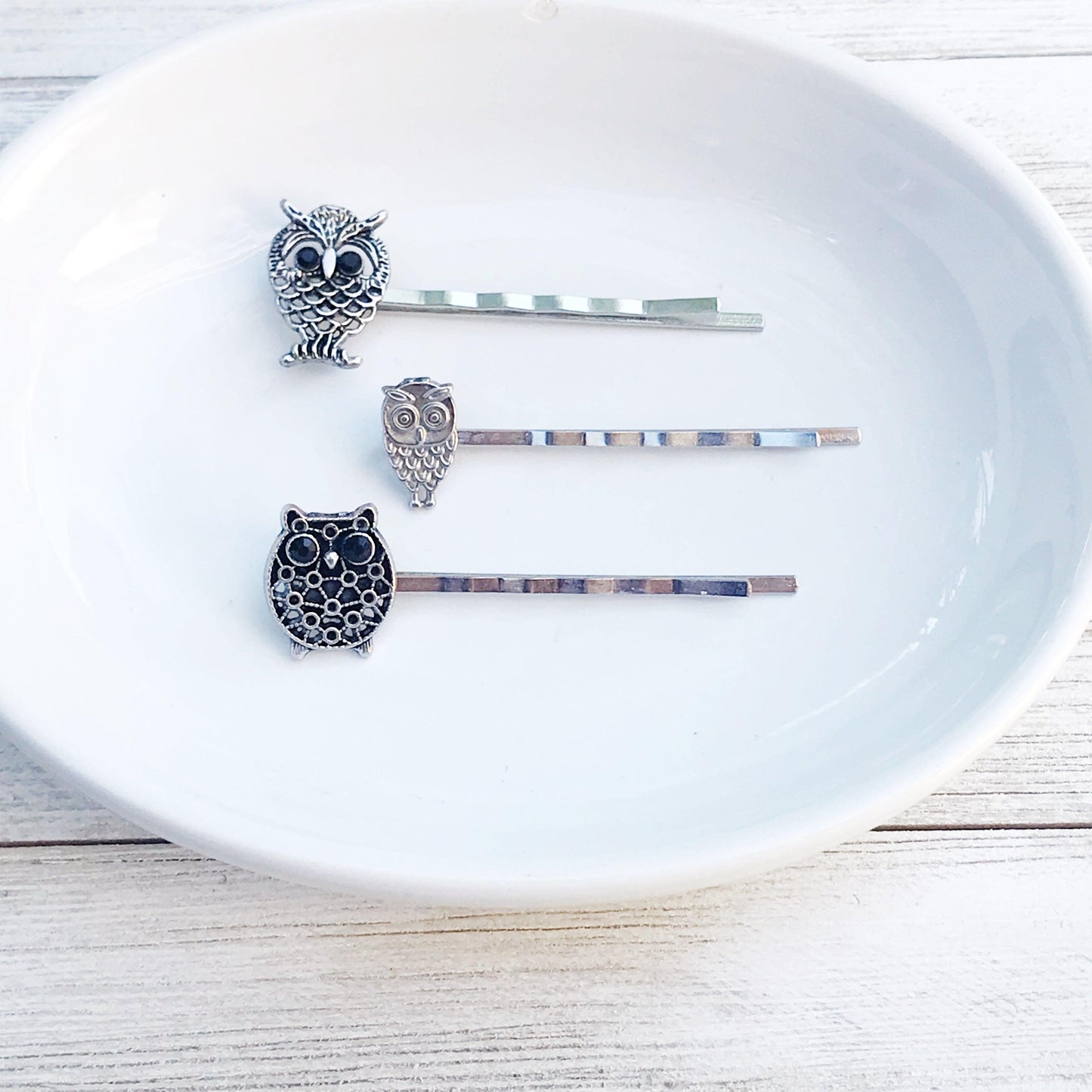 Set of 3 Decorative Owl Bobby Pins: Whimsical Accessories for Playful Hairstyles