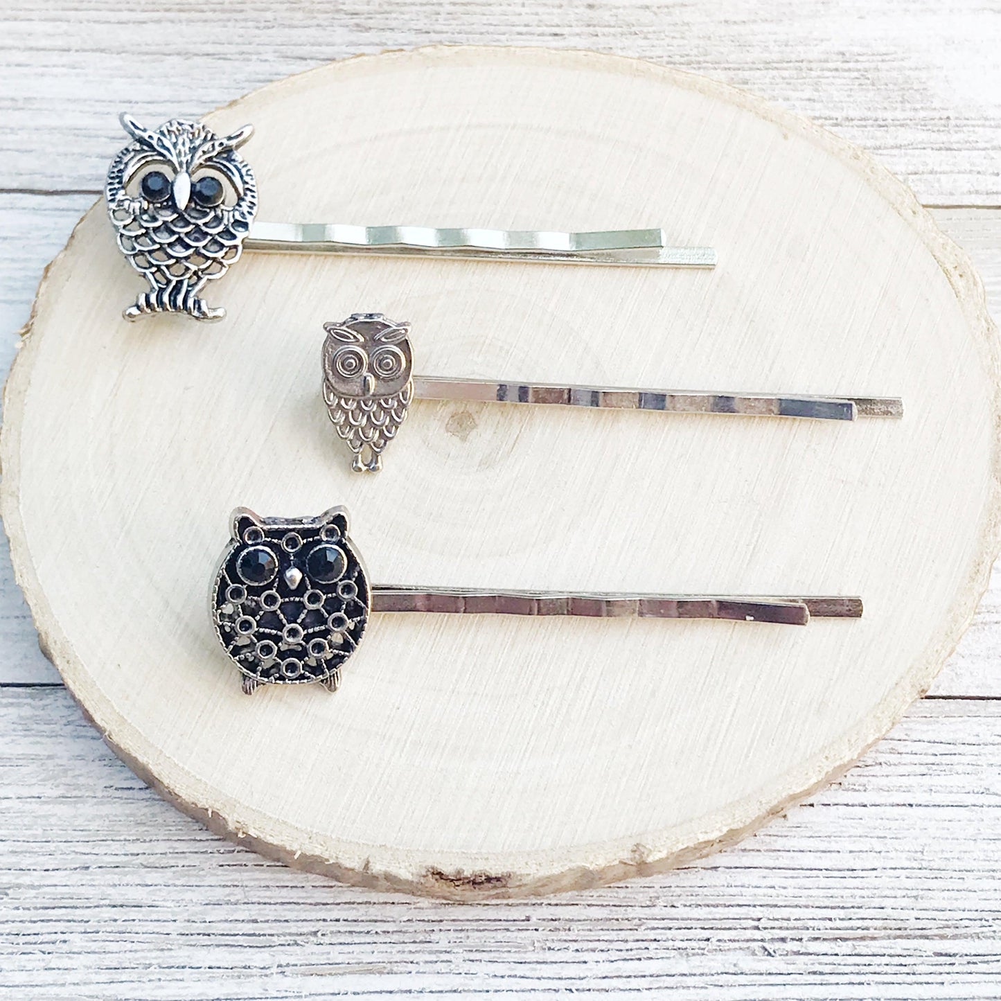 Set of 3 Decorative Owl Bobby Pins: Whimsical Accessories for Playful Hairstyles