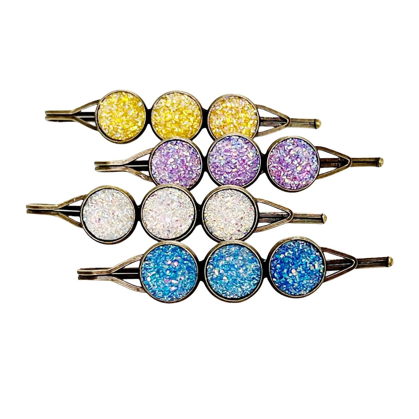 Spring Druzy Hair Pins, Women Hair Pin, Women Hair Clip, Yellow Druzy Bobby Pin, Women Hair Barrette, Cute Hair Clip, Women Bobby Pin
