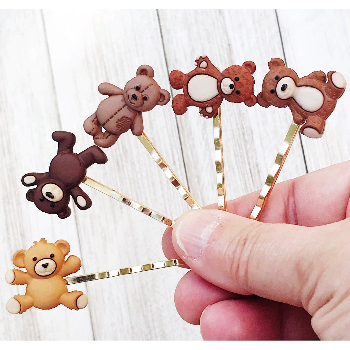 Teddy Bear Hair Pins
