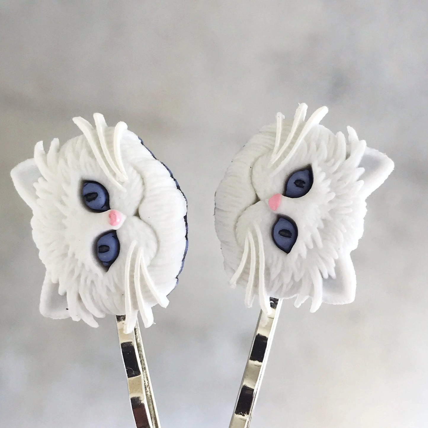 White Cat Hair Pins