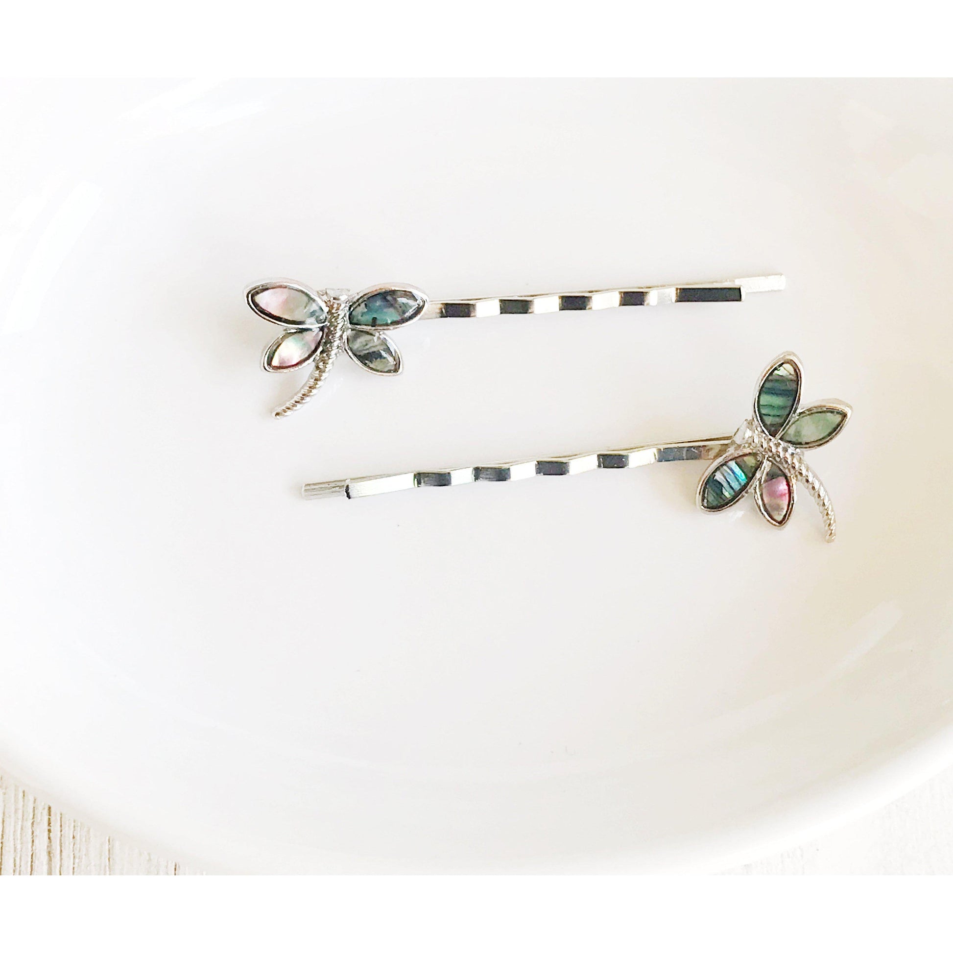 Women's Natural Shell Abalone Dragonfly Bobby Pin Hair Accessories - Exquisite Nature-Inspired Styling