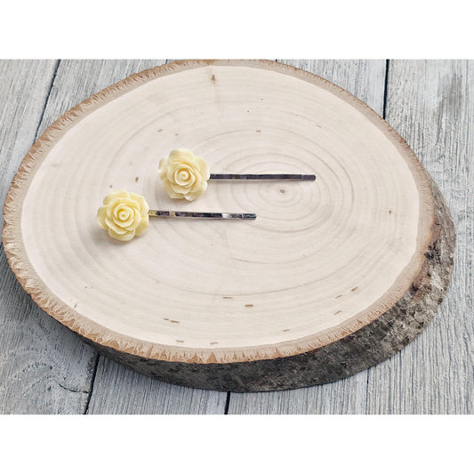 Yellow Flower Hair Pins - Delicate and Elegant Accessories