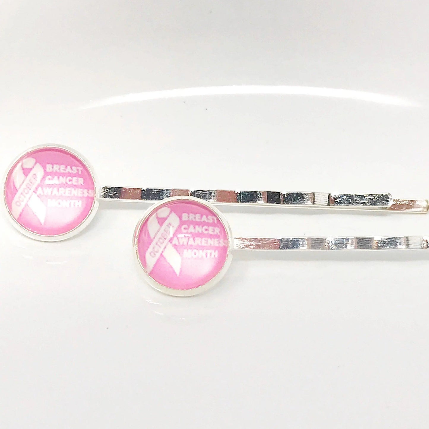 Breast Cancer Awareness Ribbon Hair Pins - Supportive and Stylish Accessories