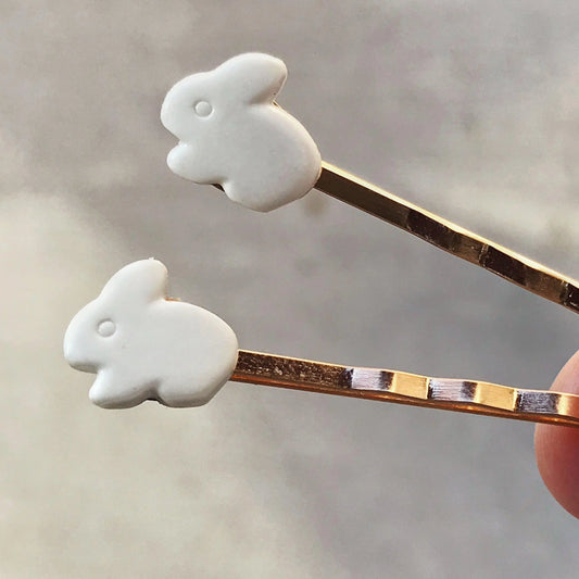 Bunny Rabbit Hair Pins - Easter Hair Accessories | Bunny Bobby Pins for Women's Hairstyles, Decorative Hair Clips